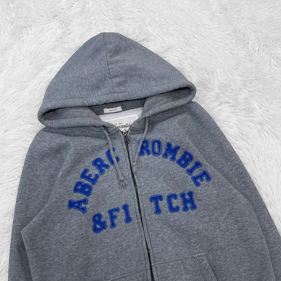 아베크롬비 아치 로고 후드집업 그레이 상품이미지3