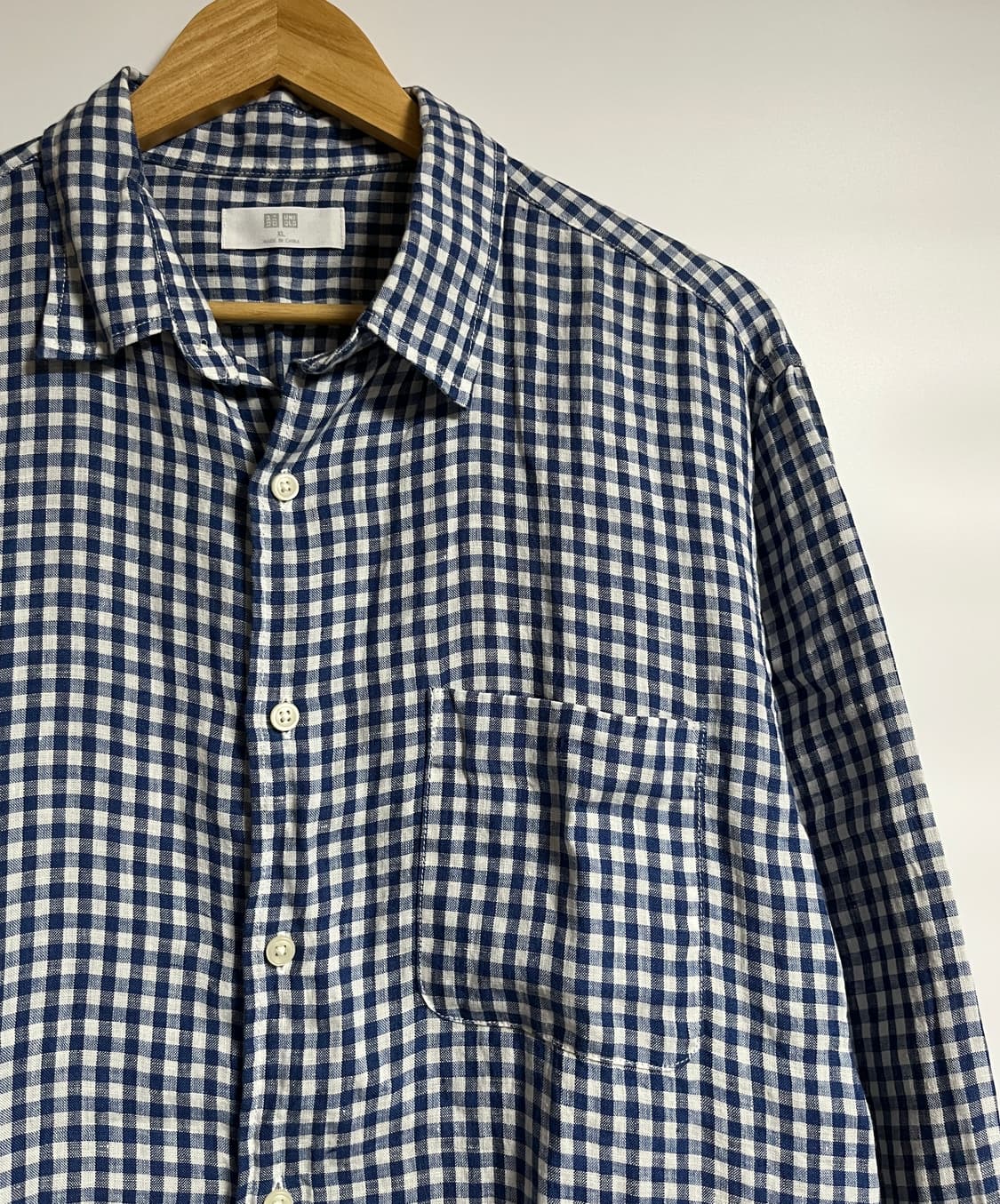 공용 유니클로 린넨 다탄 체크셔츠 남방 XL 상품이미지4