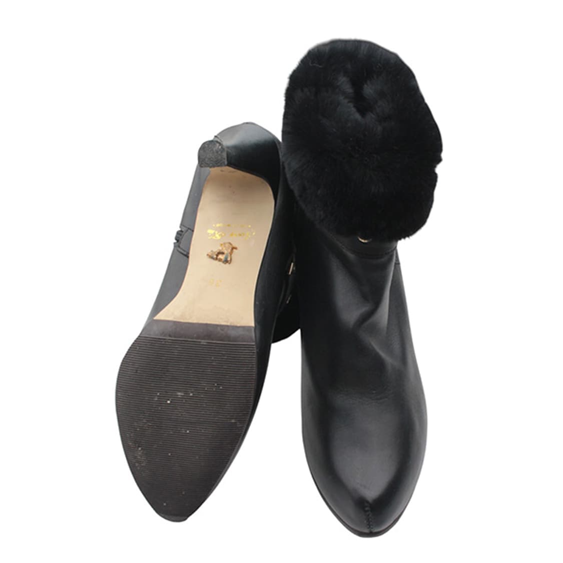 지니킴 블랙 에코퍼 트림 앵클부츠 36 상품이미지3