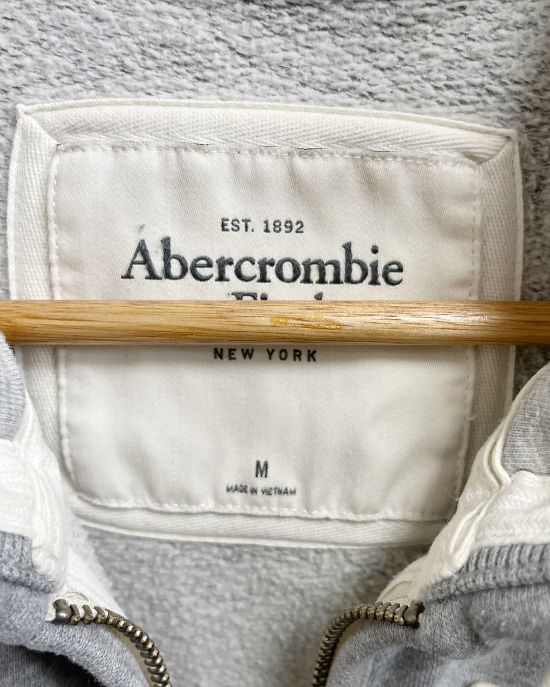 아베크롬비 아치로고 그레이 후드집업 상품이미지7