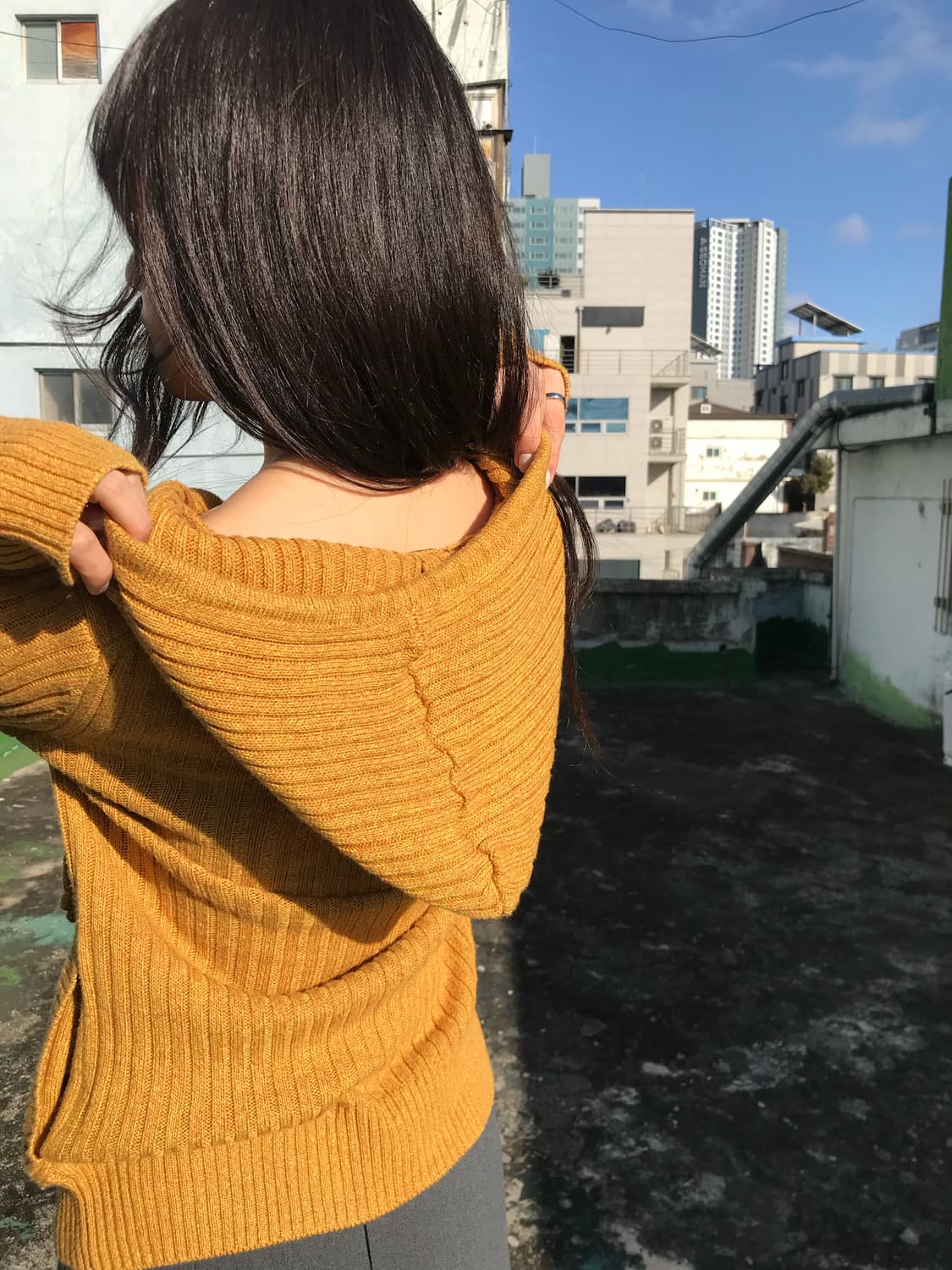 Michel Klein 머스타드 집업니트 상품이미지4