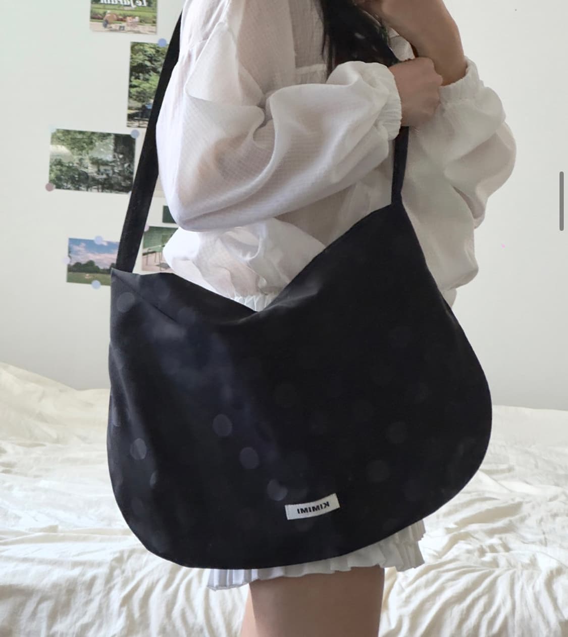 반탹포) 새거급 키미미 도트 데이백 블랙 무신사 상품이미지1