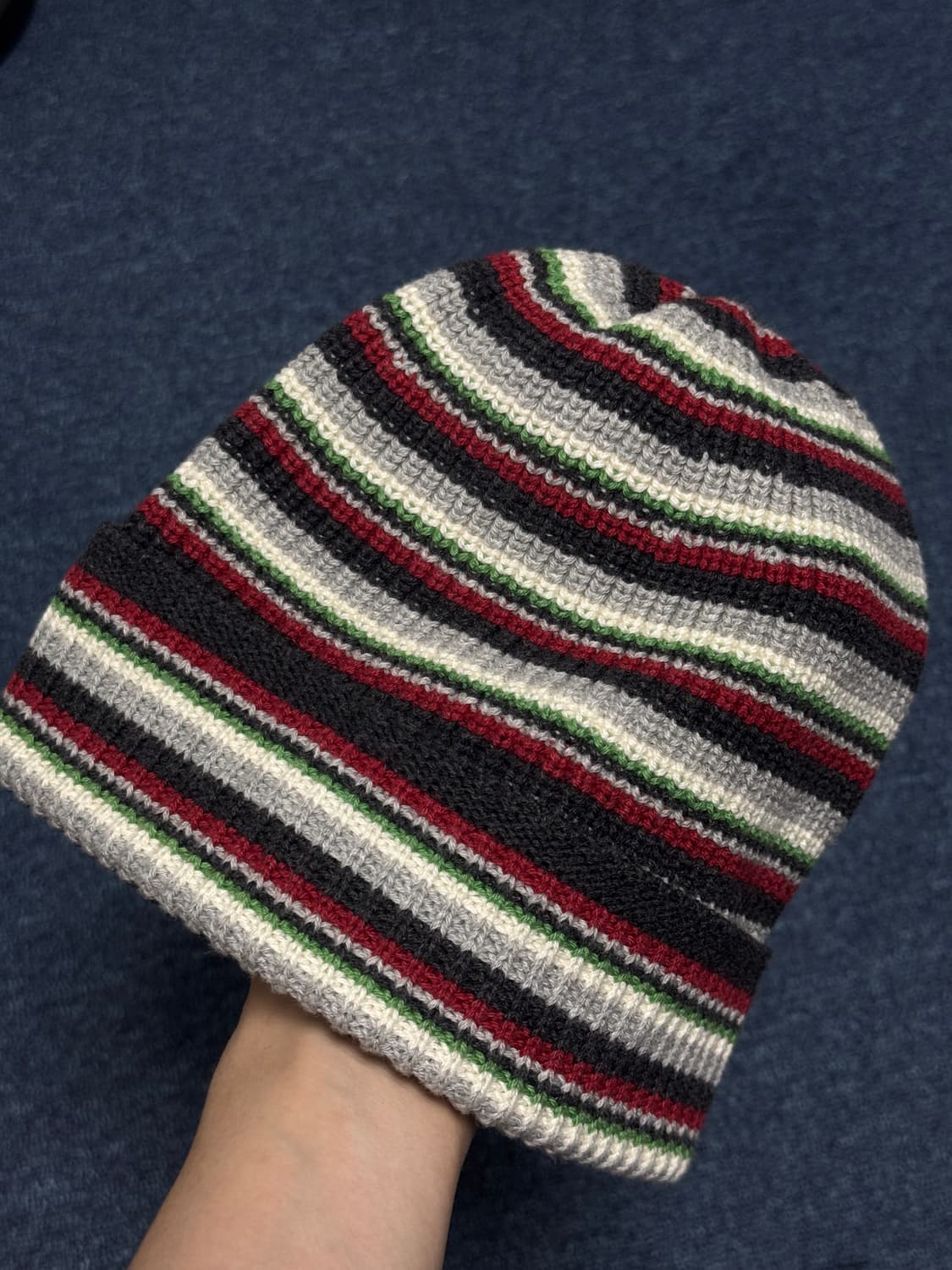 카키스 스트라이프 비니 상품이미지2