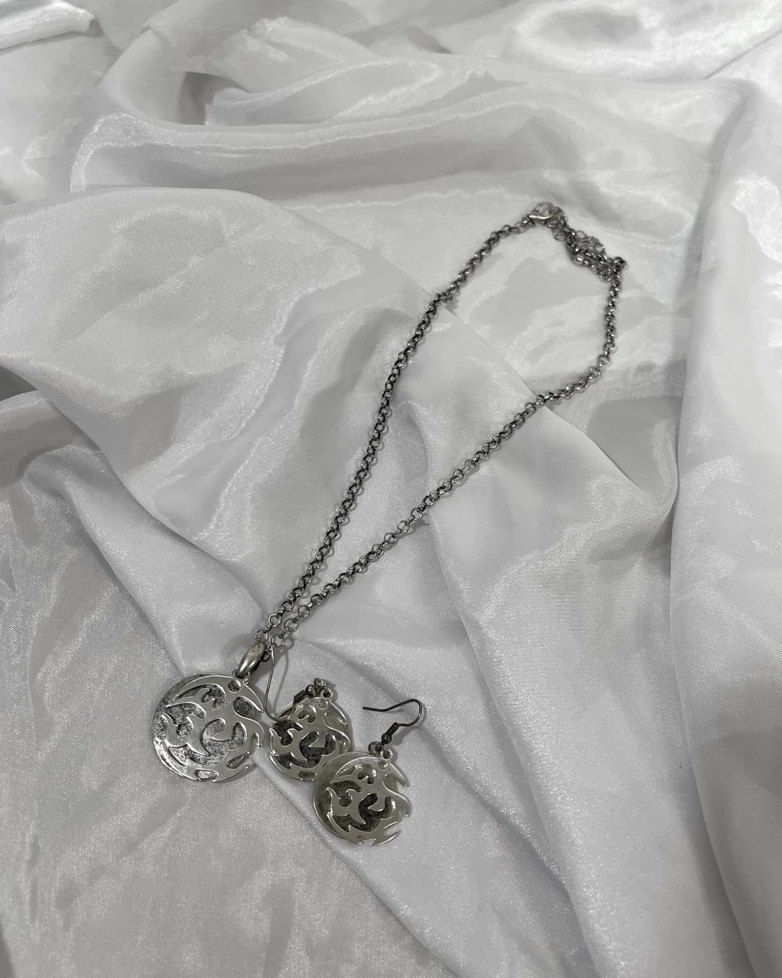 silver necklace earring set 상품이미지1