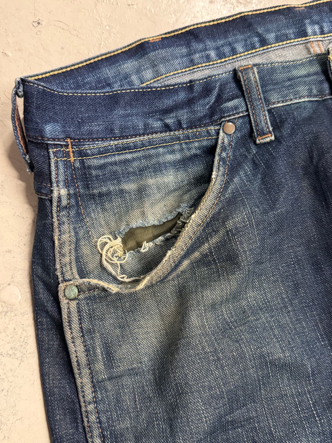 00s 베이프 스타 커스텀 워시드 데님팬츠  상품이미지7