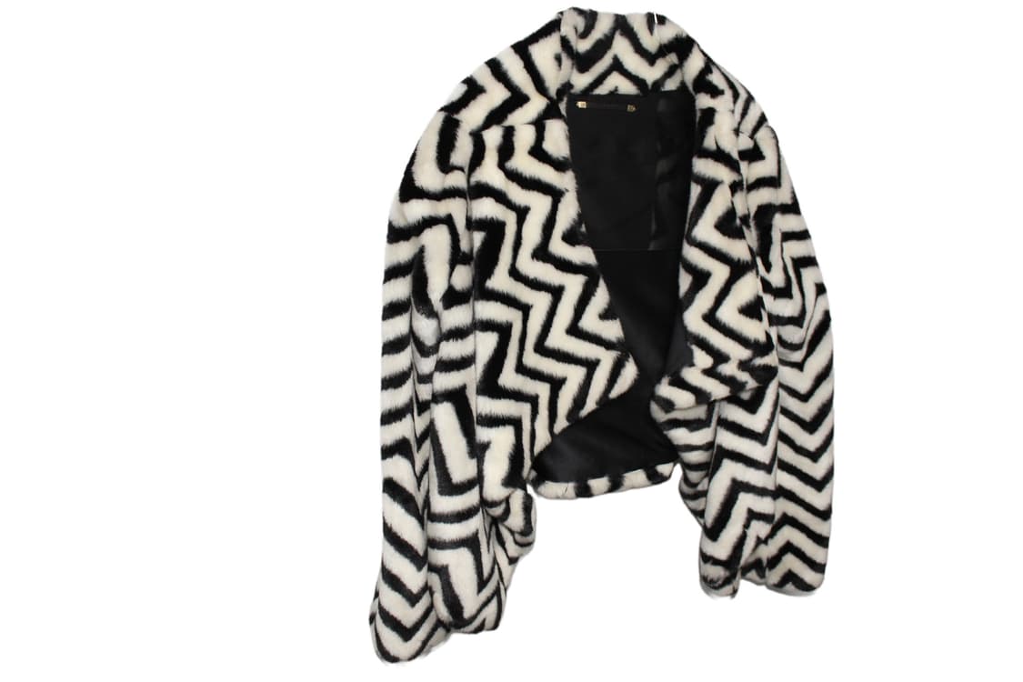 O’2nd 오즈세컨 지오메트릭 퍼 자켓 상품이미지1