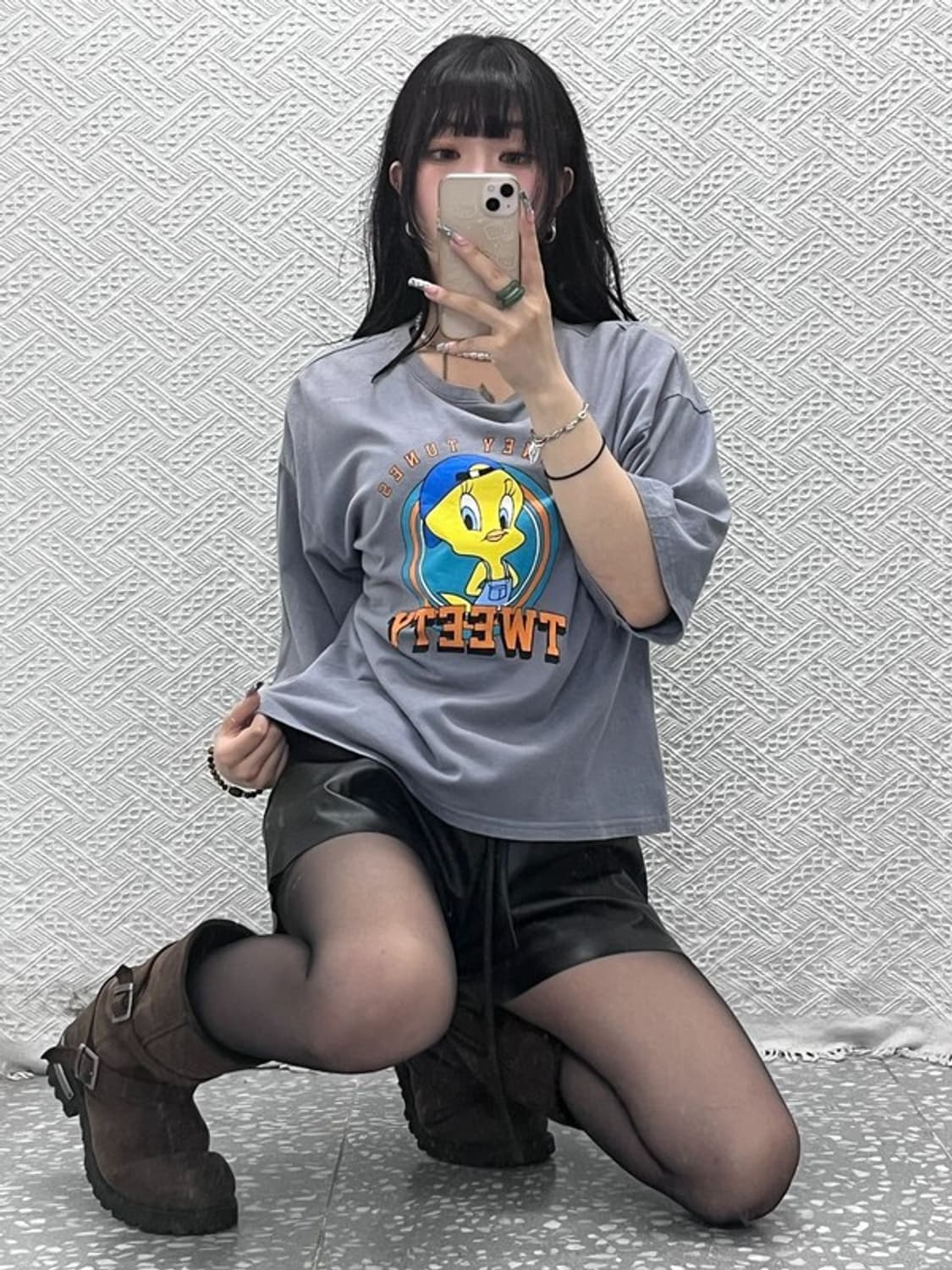 루니툰즈 레트로 희귀 90's 트위티 프린팅 반팔티 100 C12586 상품이미지1