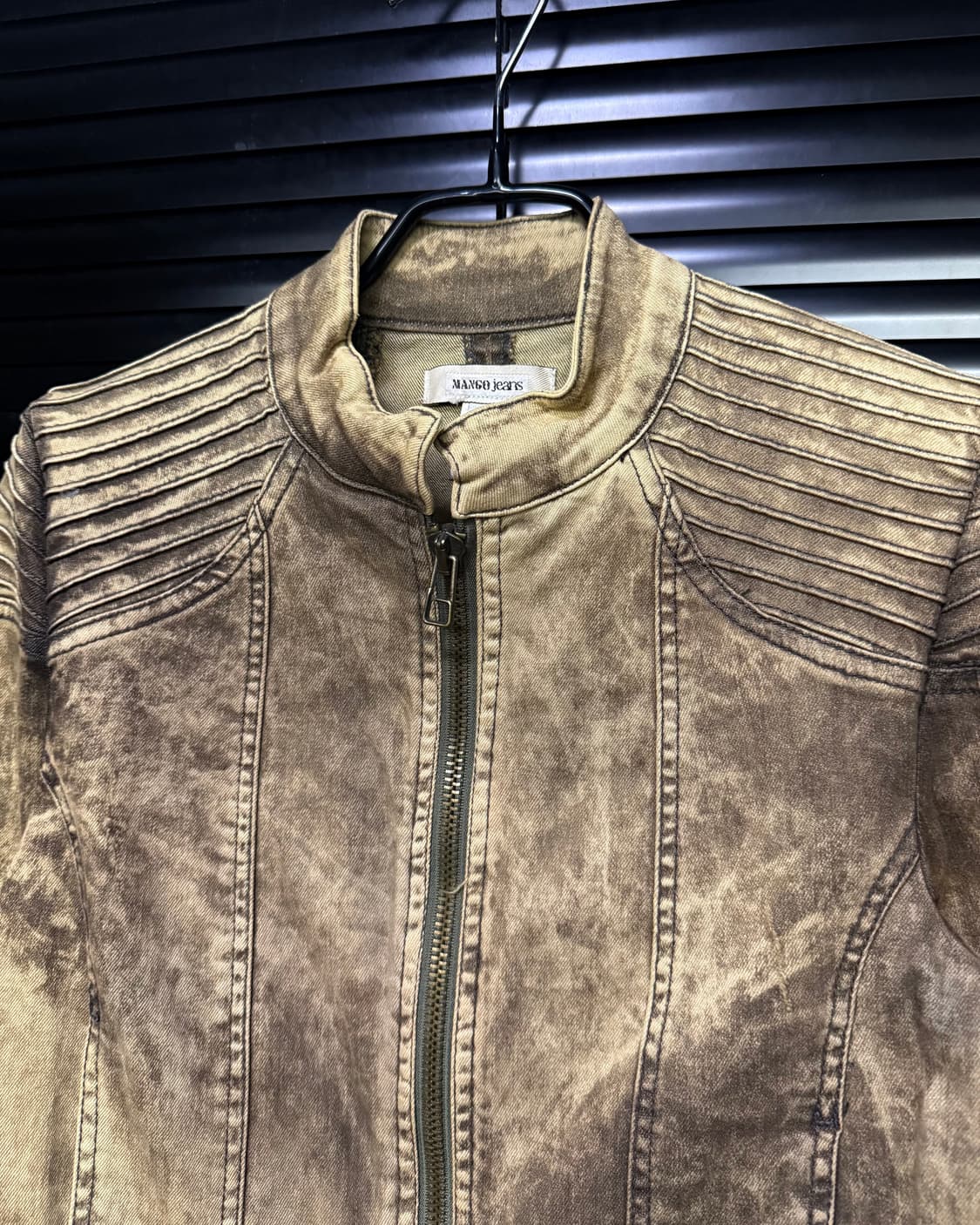 망고 진스 바이커 워싱 데님 라이더 크롭 자켓 펑크 락시크 갸루 로리걸 상품이미지3