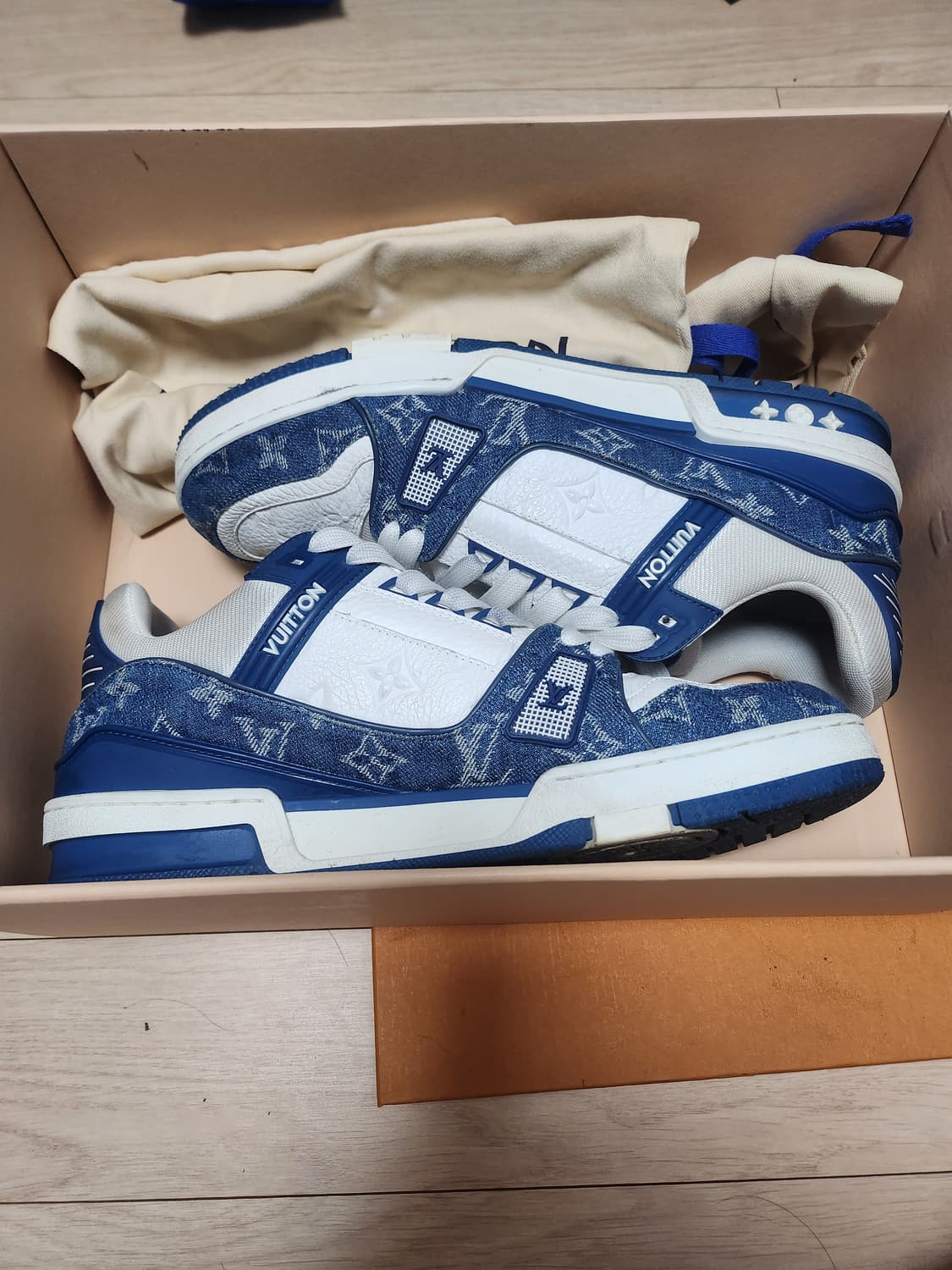 [8] 루이비통 데님 트레이너 스니커즈 블루 상품이미지1