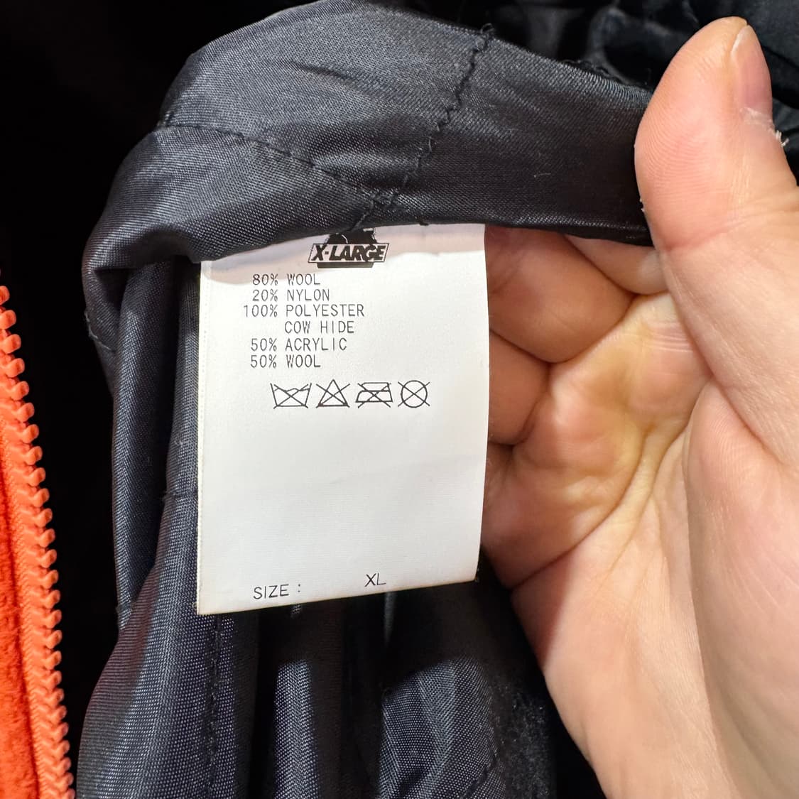 X-LARGE 카우하이드 레더 바시티 자켓 (XL)   상품이미지6