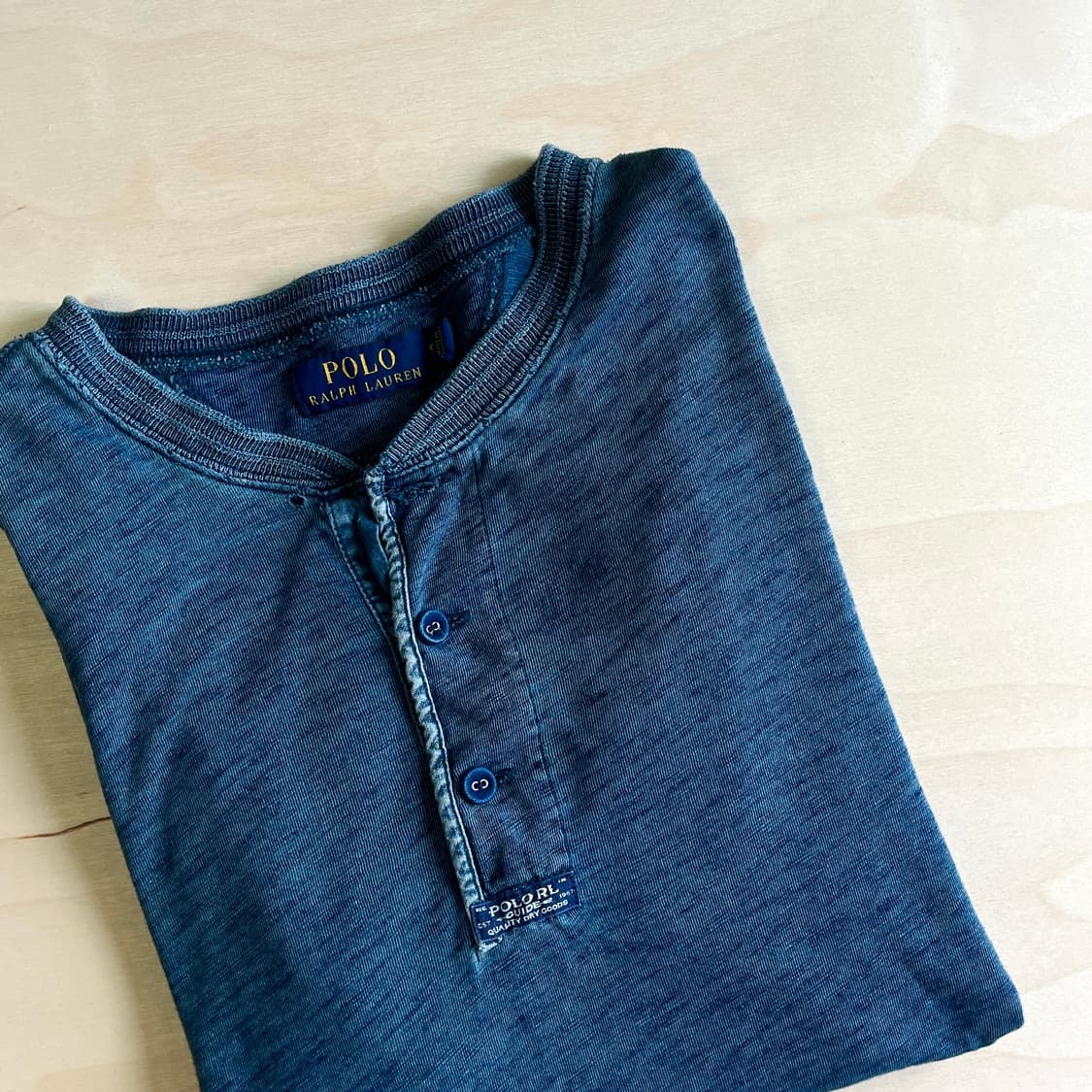 Polo Ralphlauren Indigo Dyed Henley Neck 상품이미지1