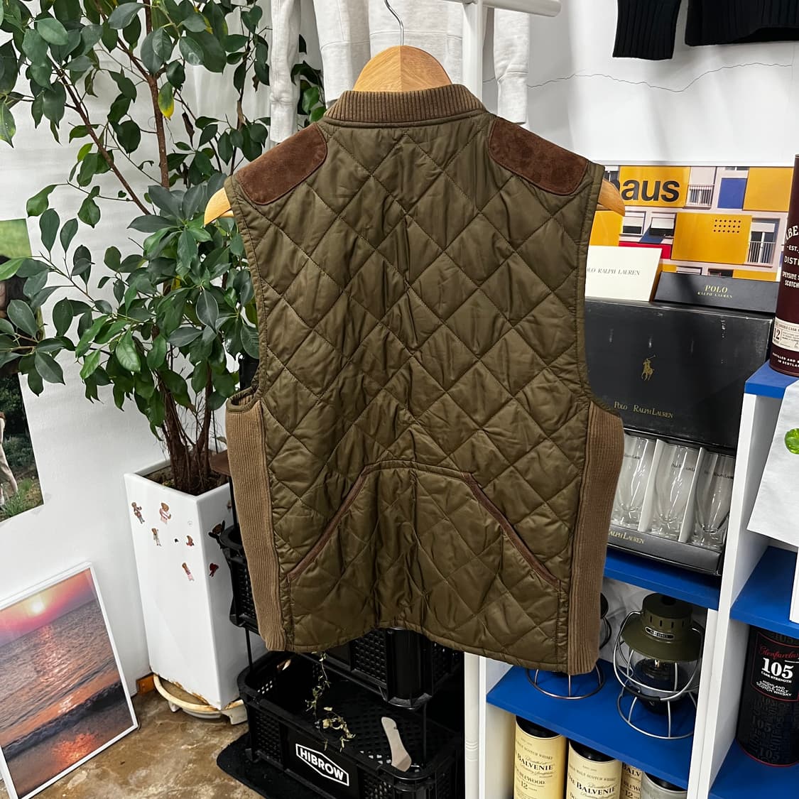 폴로랄프로렌 스웨이드 패치 퀼팅 베스트 M 상품이미지5