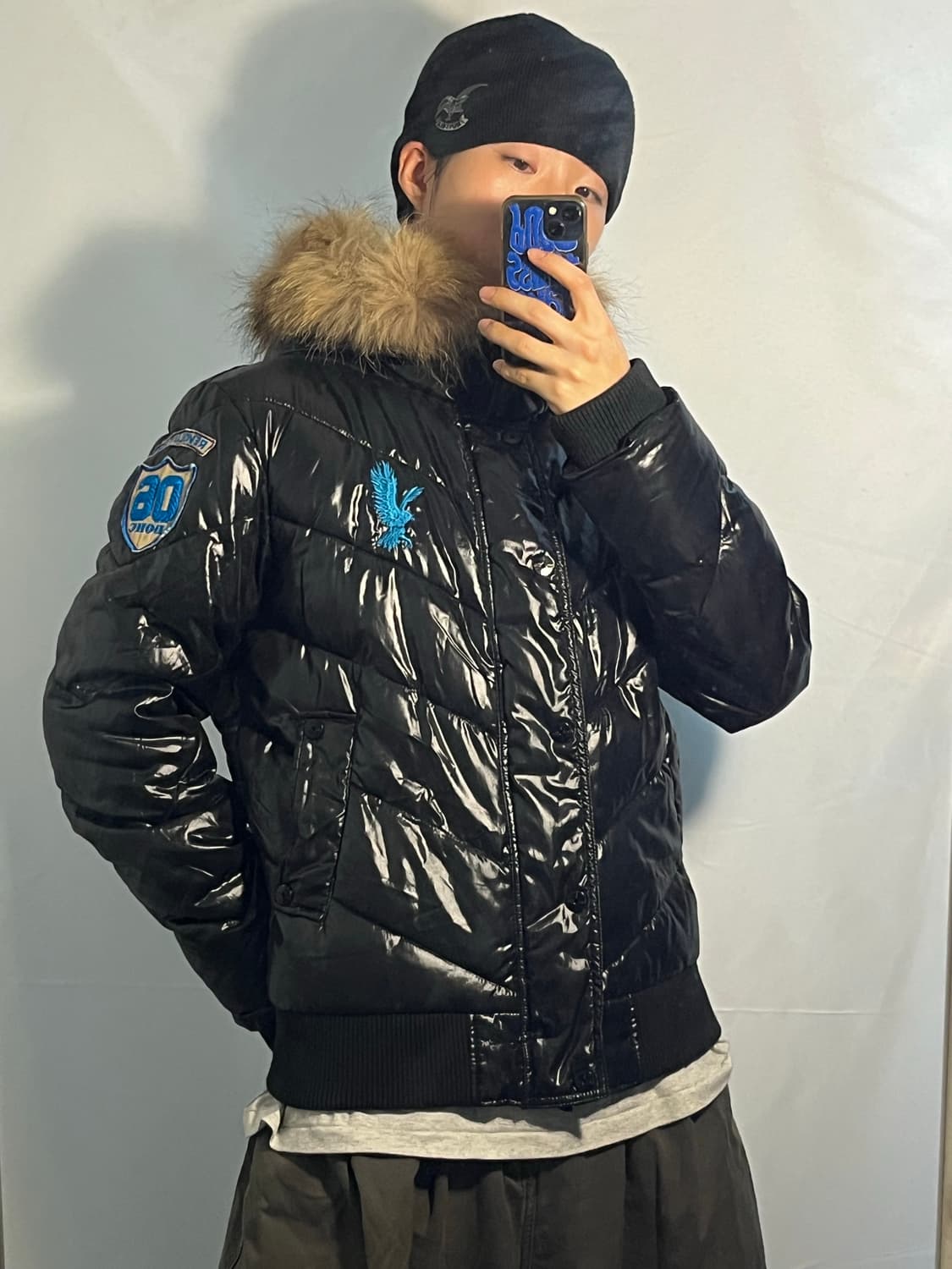 도크 유광 빈티지패딩 상품이미지1