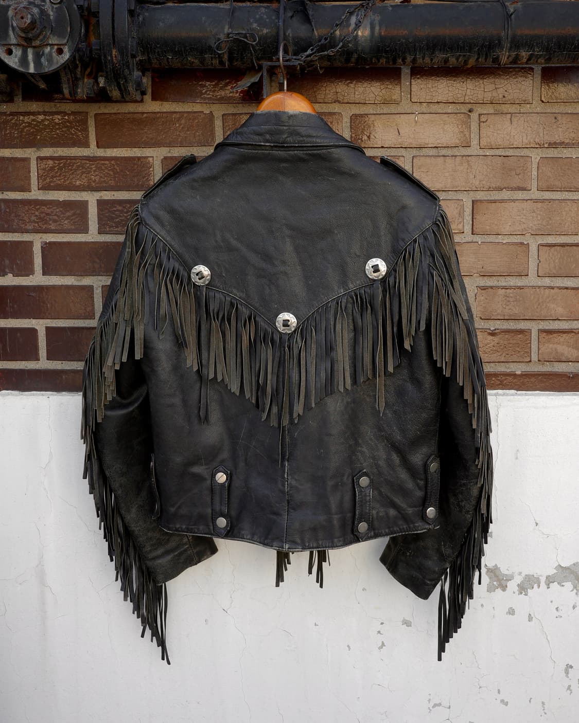 80s 콘초 프린지 모터사이클 레더 자켓 상품이미지5