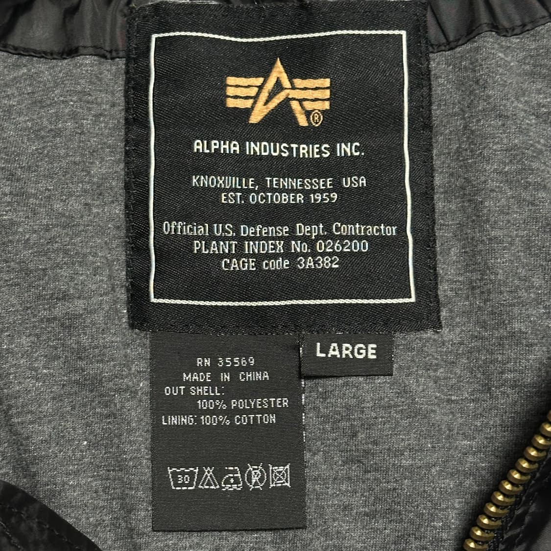 Alpha Industries L-2B 블랙 항공 점퍼 자켓 상품이미지3