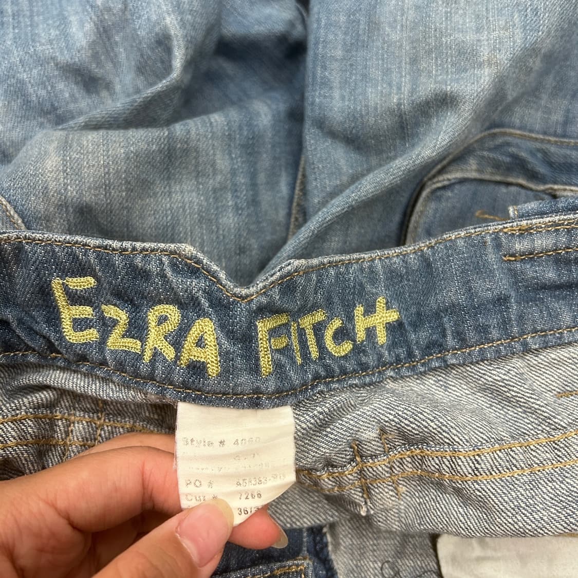 [정품] ezra fitch 절개 워싱 카고 데님팬츠 상품이미지4
