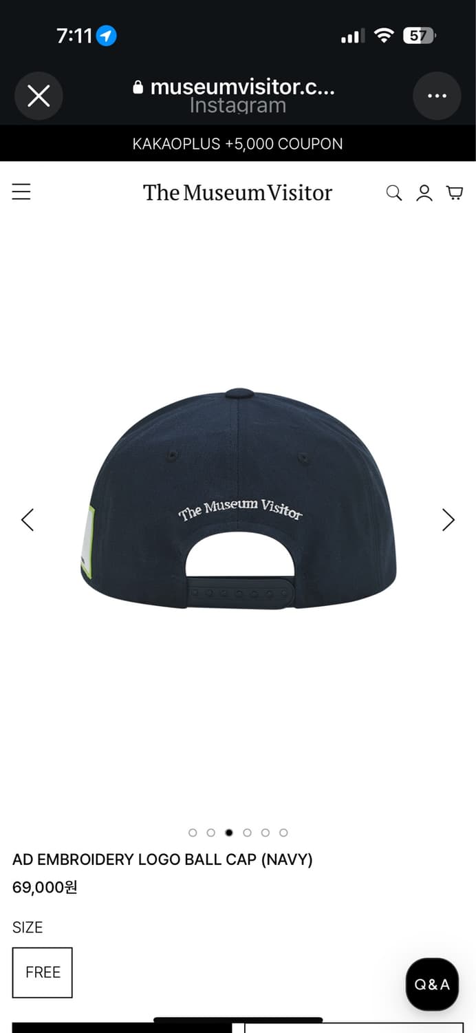 ad embroidery logo ball cap navy 상품이미지3
