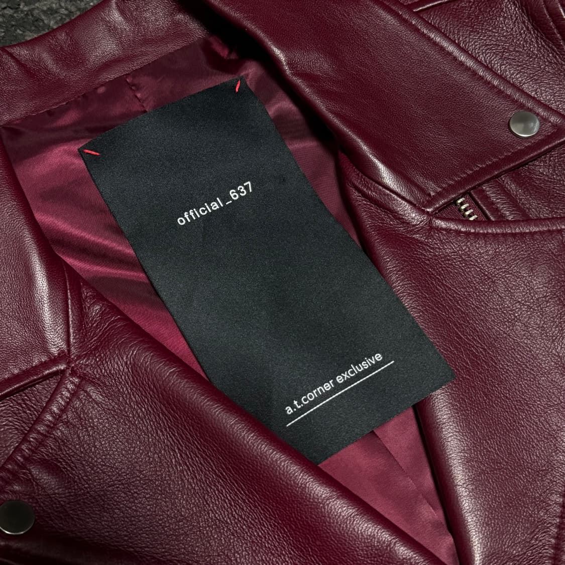 a.t corner official 637 버건디 와인 라이더 자켓  상품이미지2