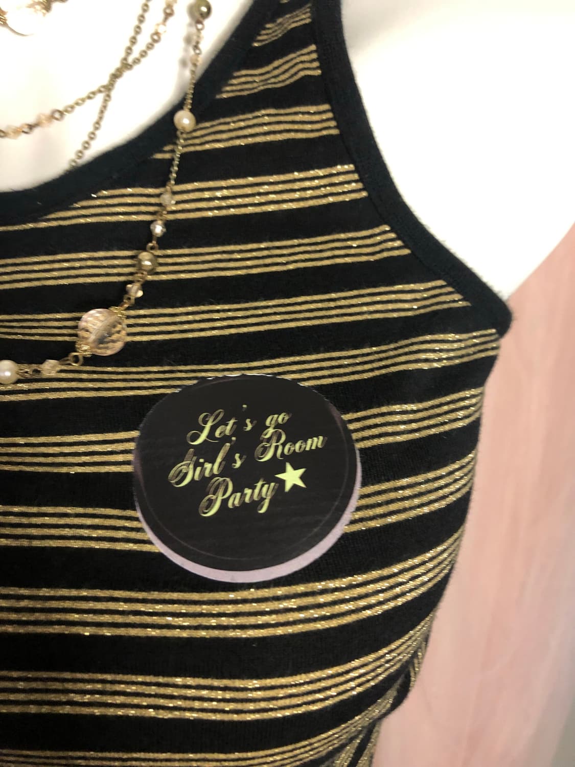 Glitter gold stripe sleeveless 상품이미지3