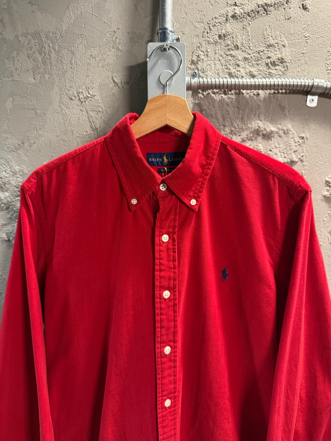 M 폴로 랄프로렌 POLO 클래식핏 코듀로이 버튼다운 셔츠 레드 상품이미지4