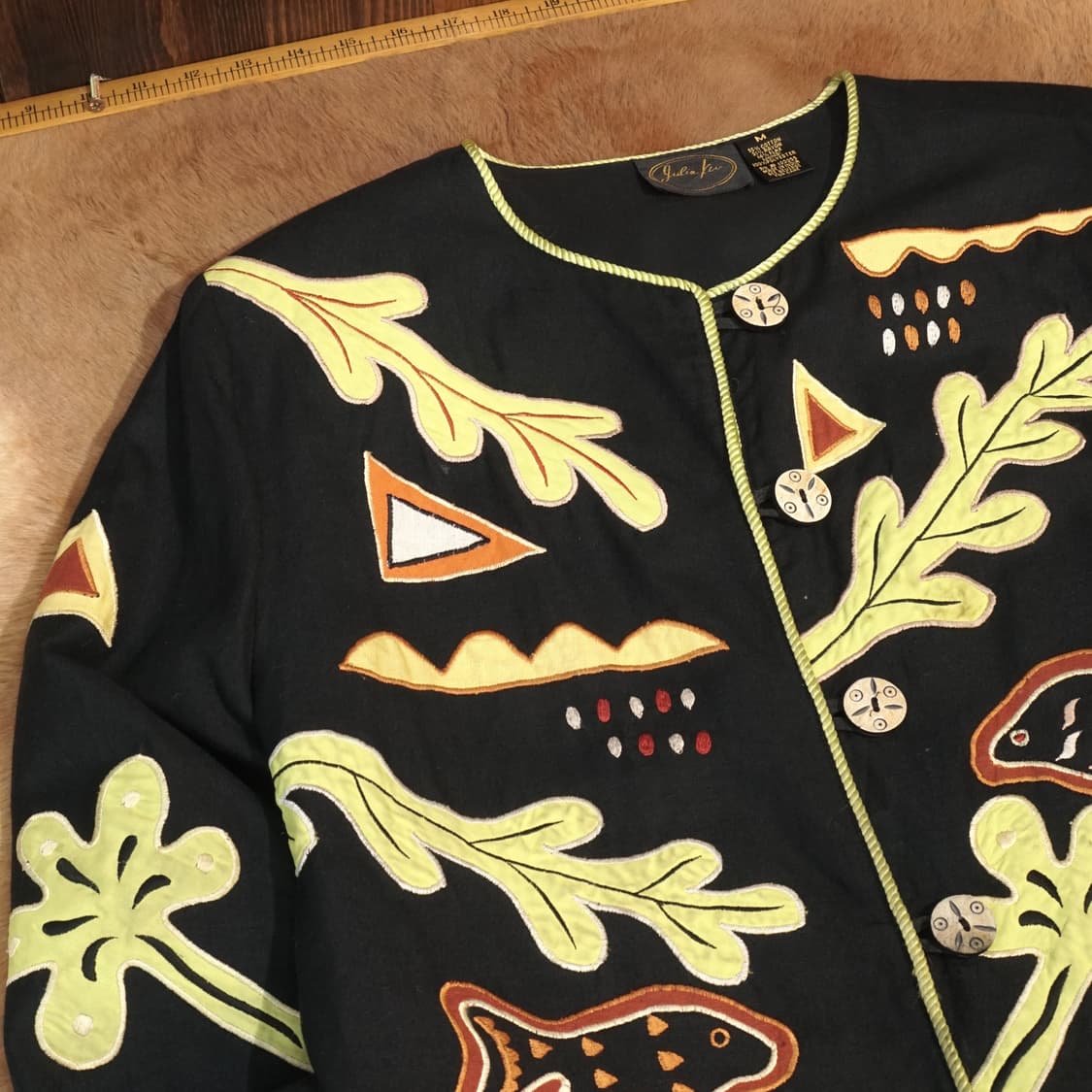 1990s 아플리케 핸드메이드 자수 자켓 상품이미지5