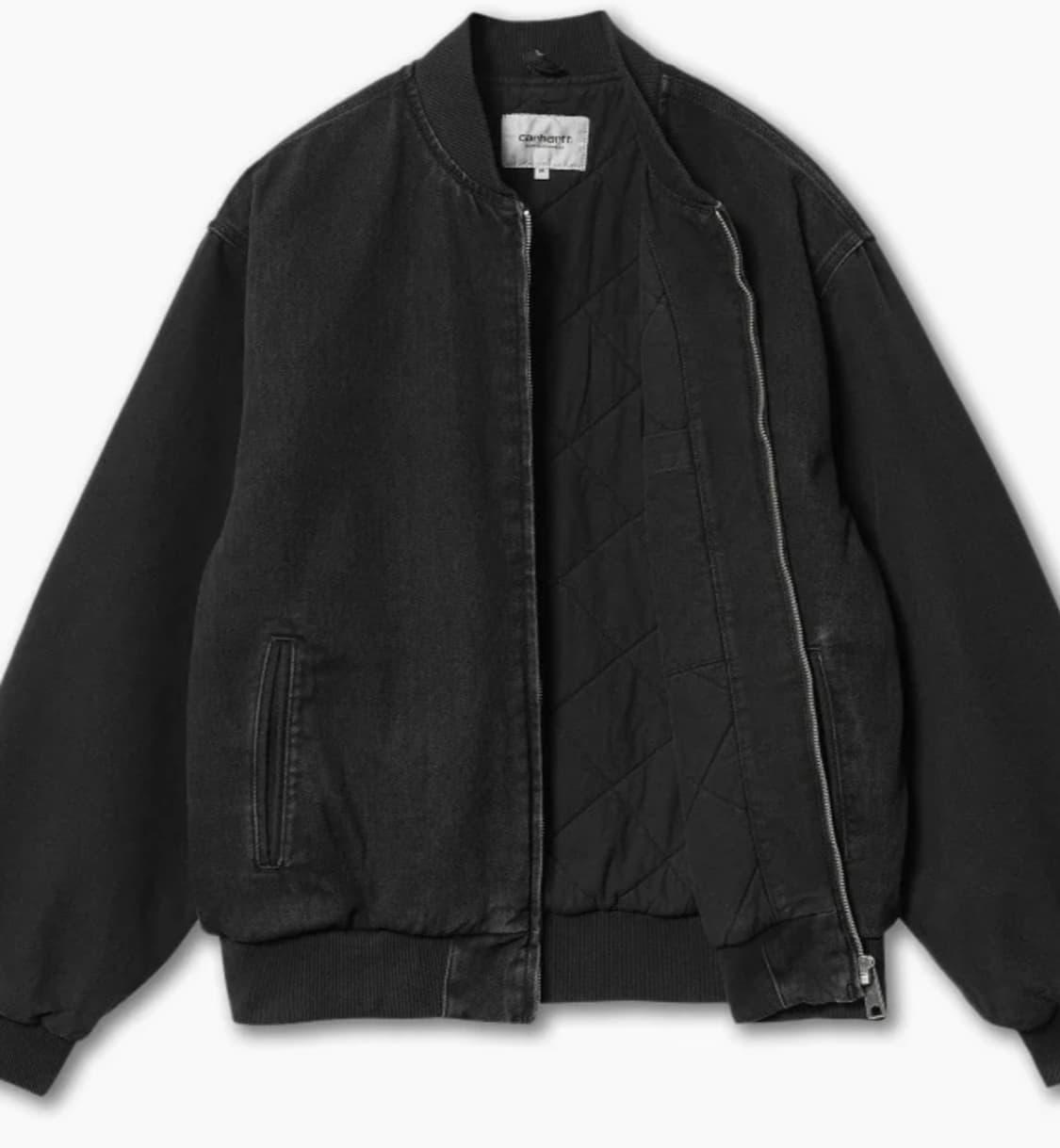 칼하트윕 오가닉 코튼 메이틀랜드 데님 팍손 봄버 블랙 스톤 워시드 상품이미지5