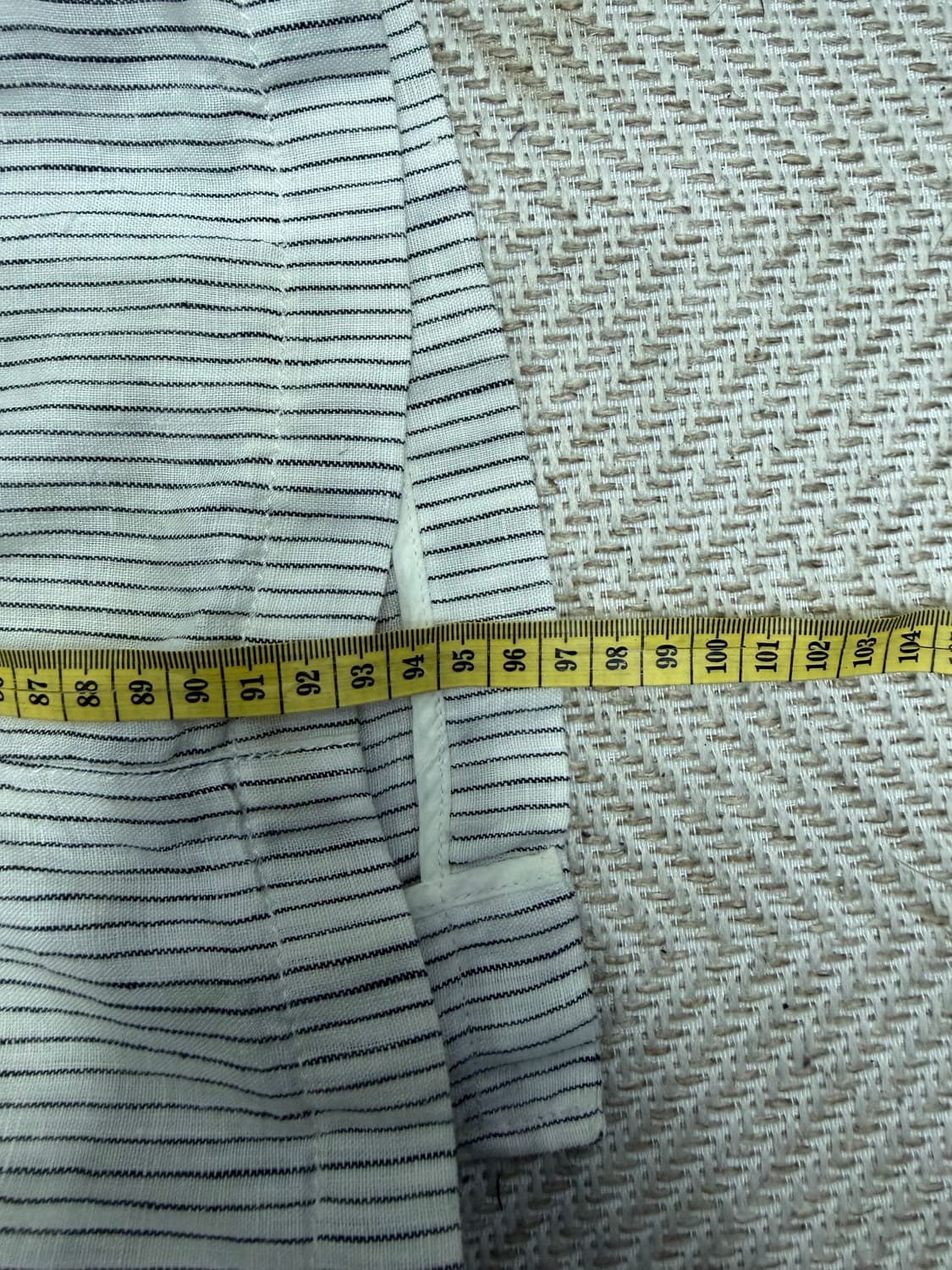 정품) 아떼바네사브루노 루즈핏 스트라이프 린넨 자켓 38 상품이미지9