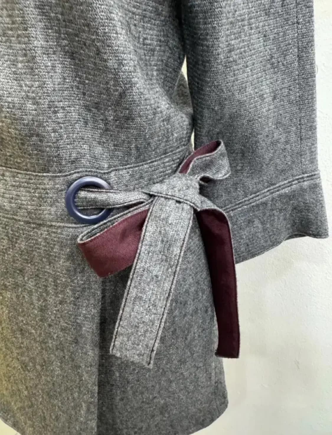 DEWL 드울 울 블렌드 랩 원피스 / 그레이 미니멀 상품이미지4