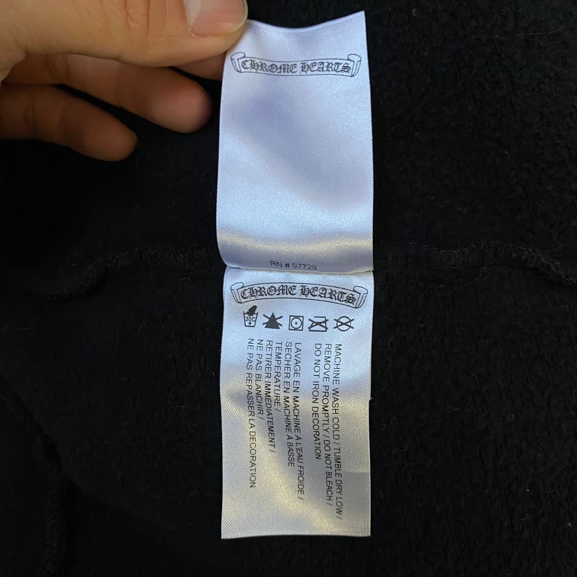 [L] 크롬하츠 홀스슈 플로랄 후드 집업 블랙 상품이미지8