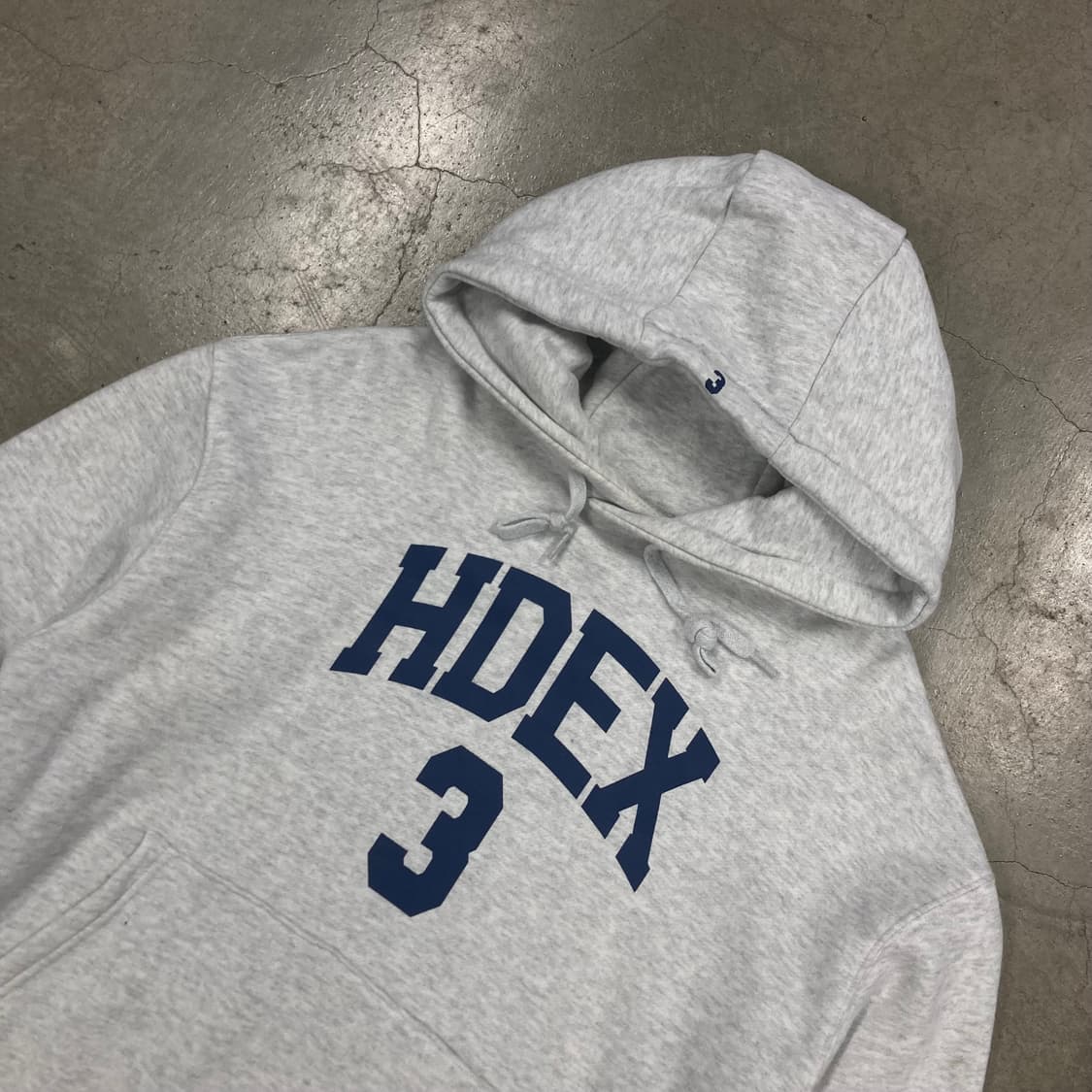 HDEX 멜란지 그레이 컬로 빅로고 후드티 상품이미지2