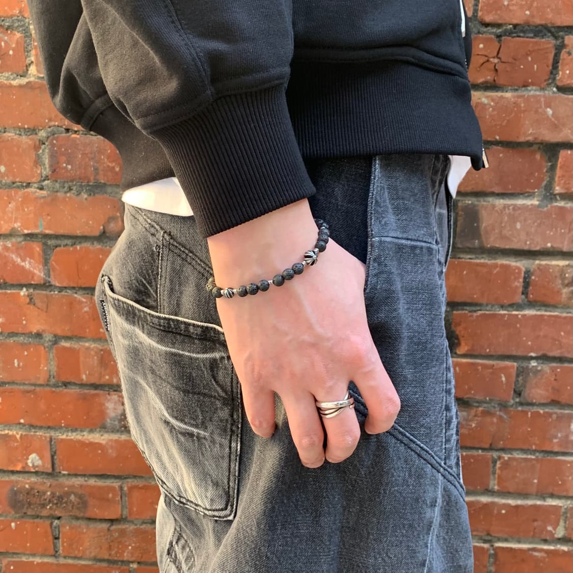 블랙 크로스 참 팔찌 써지컬스틸 상품이미지4