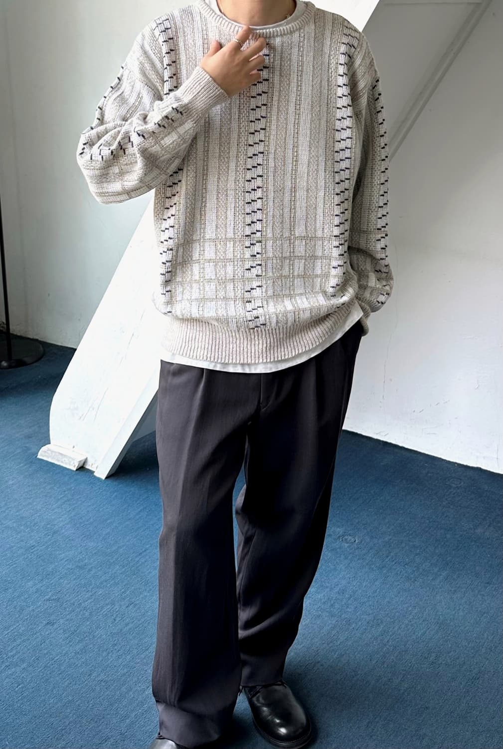 ITALY made cotton linen loose knit 상품이미지4