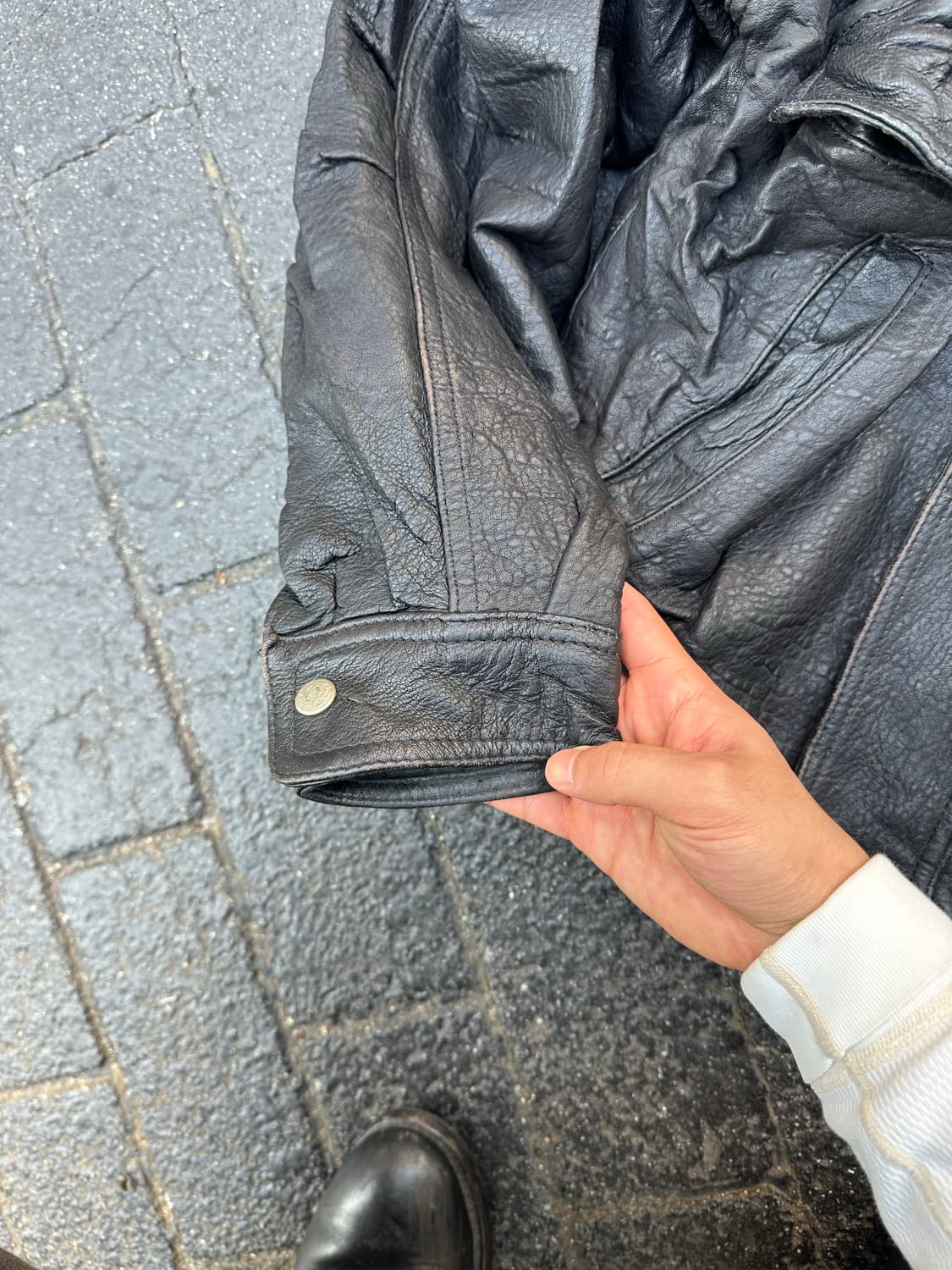 90’s Saddlery Shell-leather multi jacket 상품이미지9