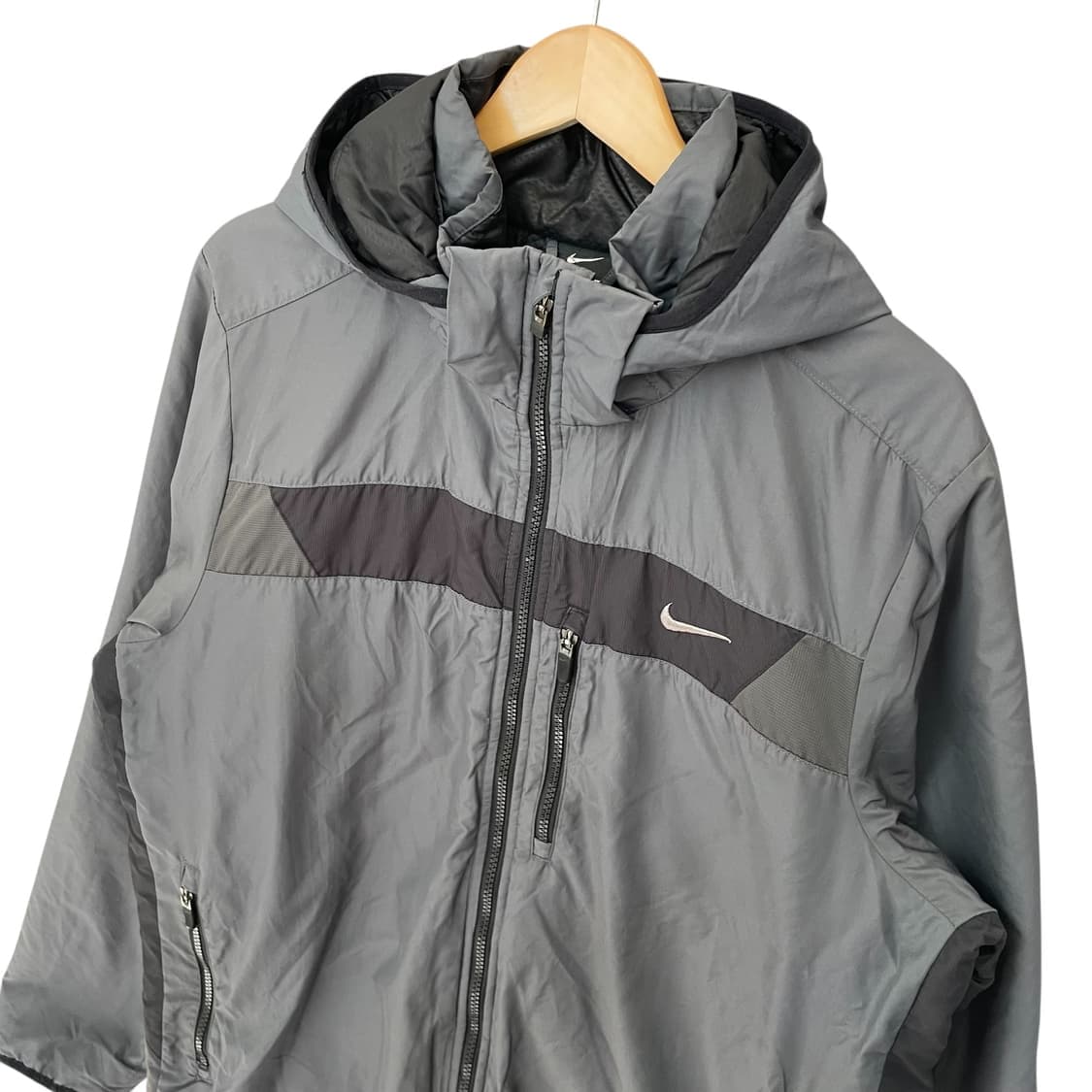 나이키 그레이 후드 패딩 점퍼 L 상품이미지3