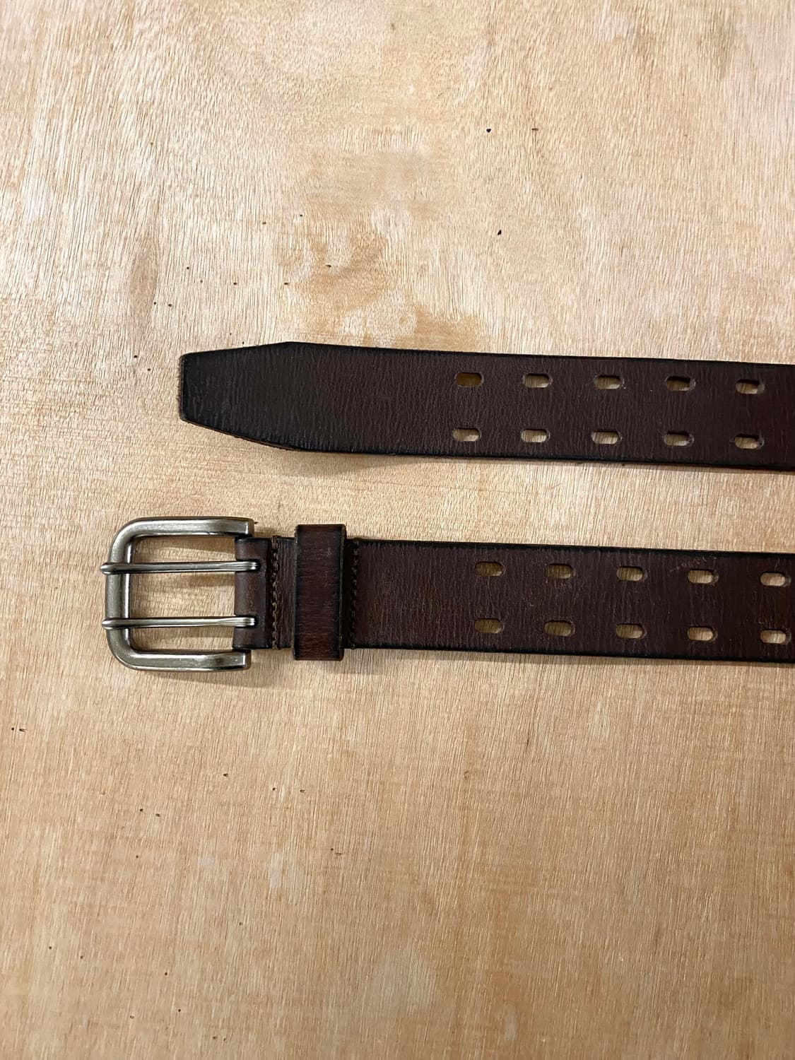 VTG leather double belt 미국 빈티지 풀그레인 벨트 상품이미지3