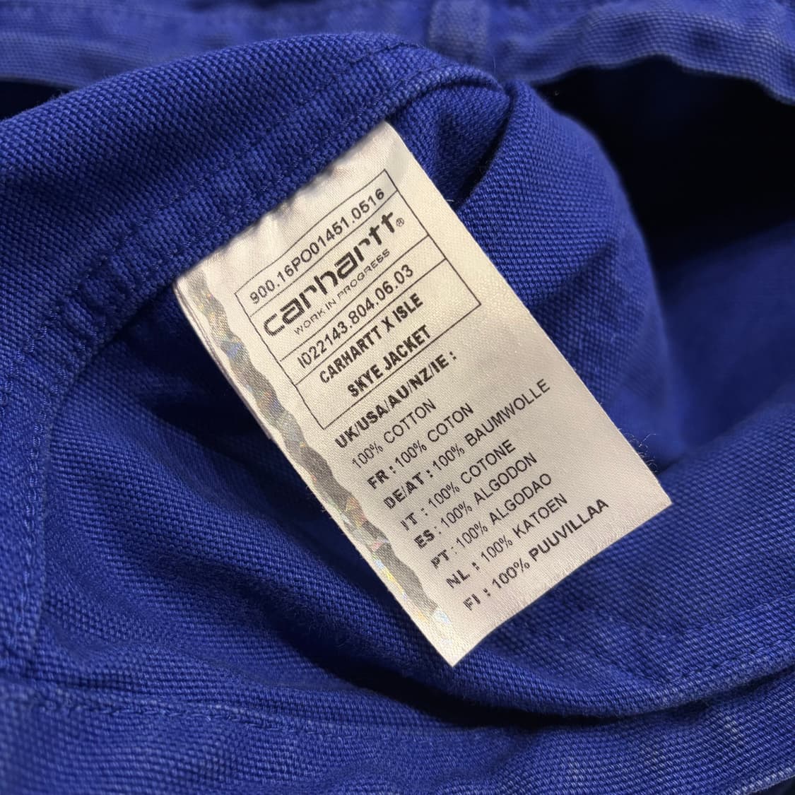 [L] 칼하트 WIP x 아일스케이트 ISLE 블루 워크 자켓 B689 상품이미지10