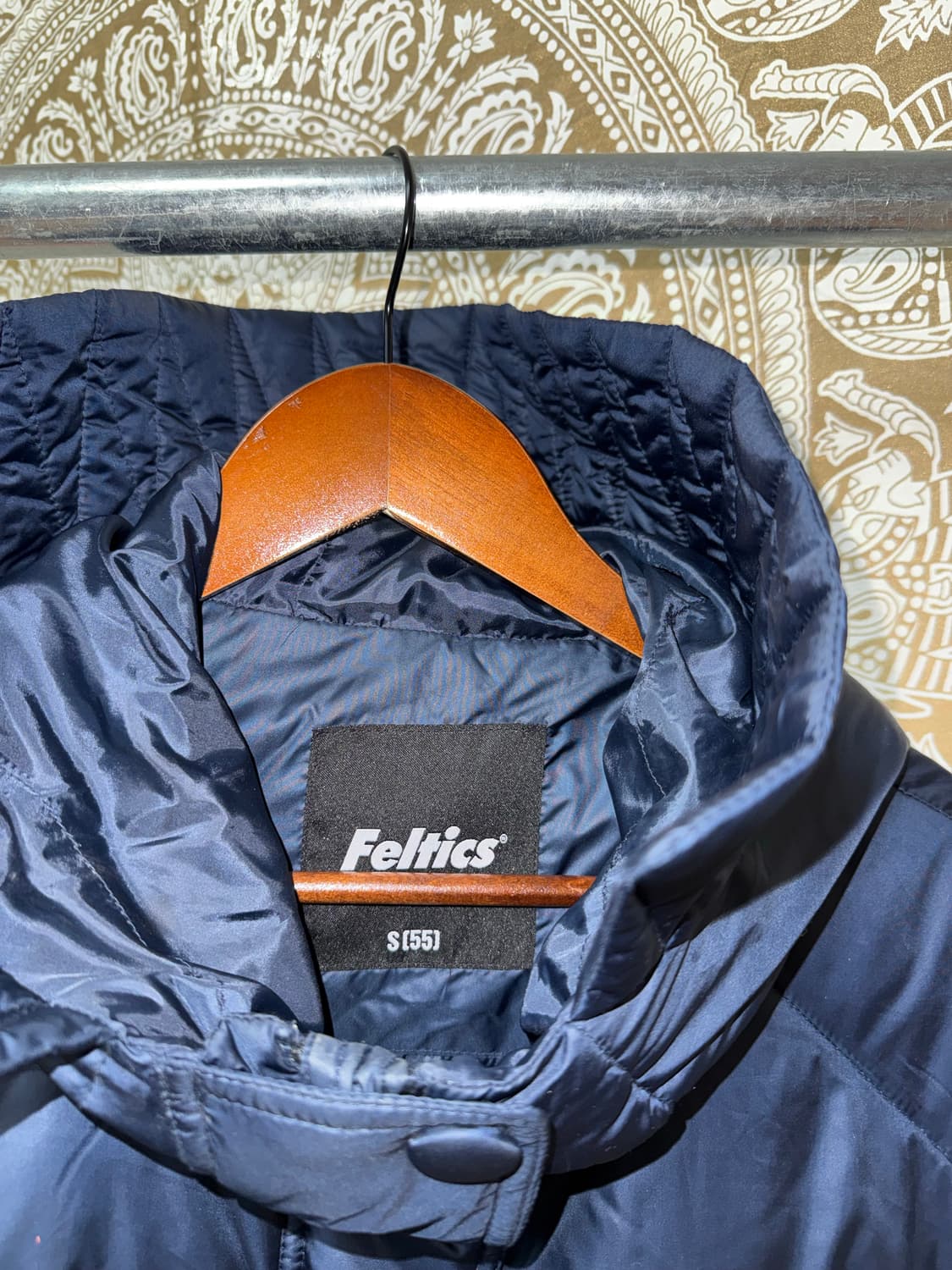 펠틱스 여성 버튼 네이비 후드패딩  상품이미지5