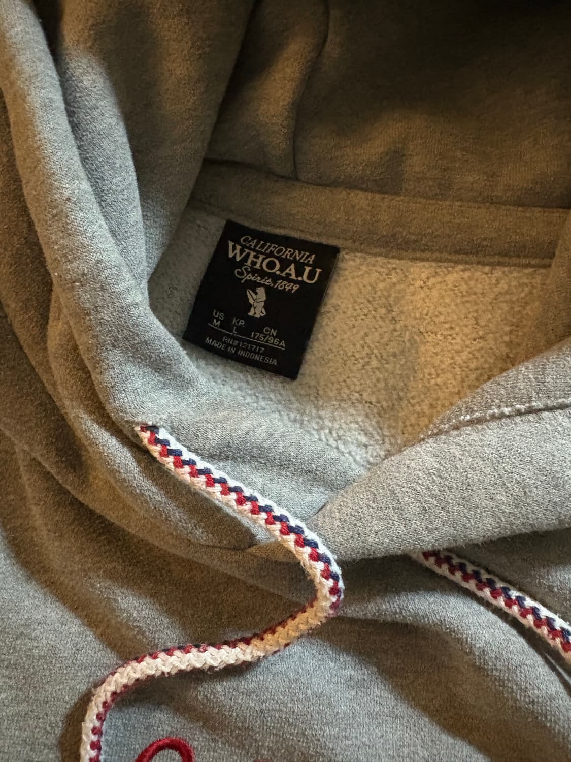 WHO.A.U 오버핏 기모 빈티지 캘리포니아 후드티 상품이미지3