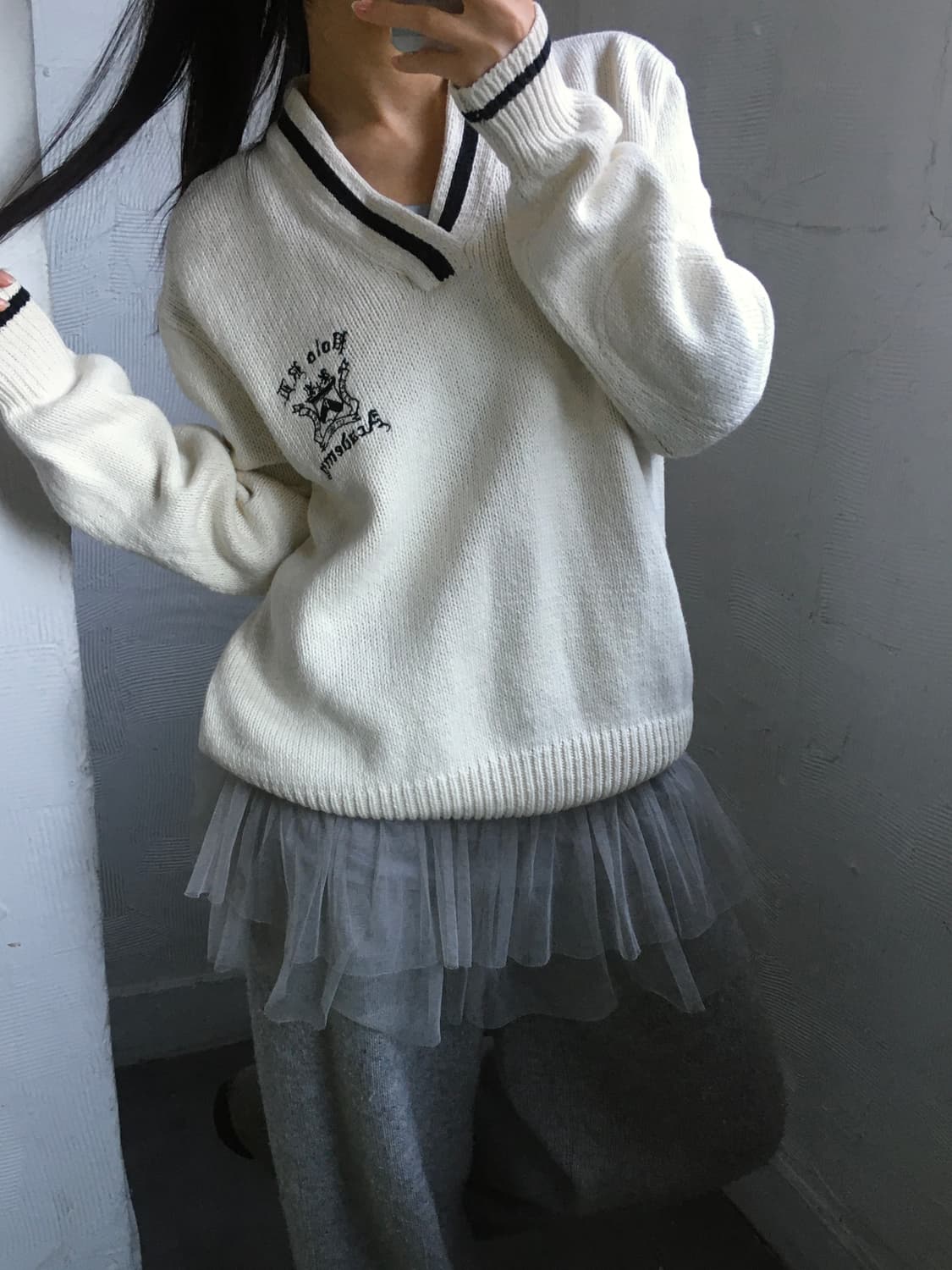 폴로스포츠 00‘s 엠브로이드 아이보리 크리켓 니트 상품이미지1