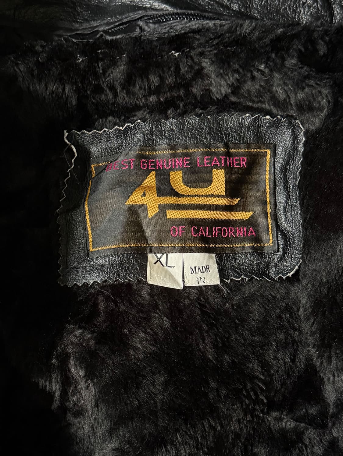 90s 4U 블랙 레이어드 패널 빈티지 소가죽 자켓 (105-110) 상품이미지4