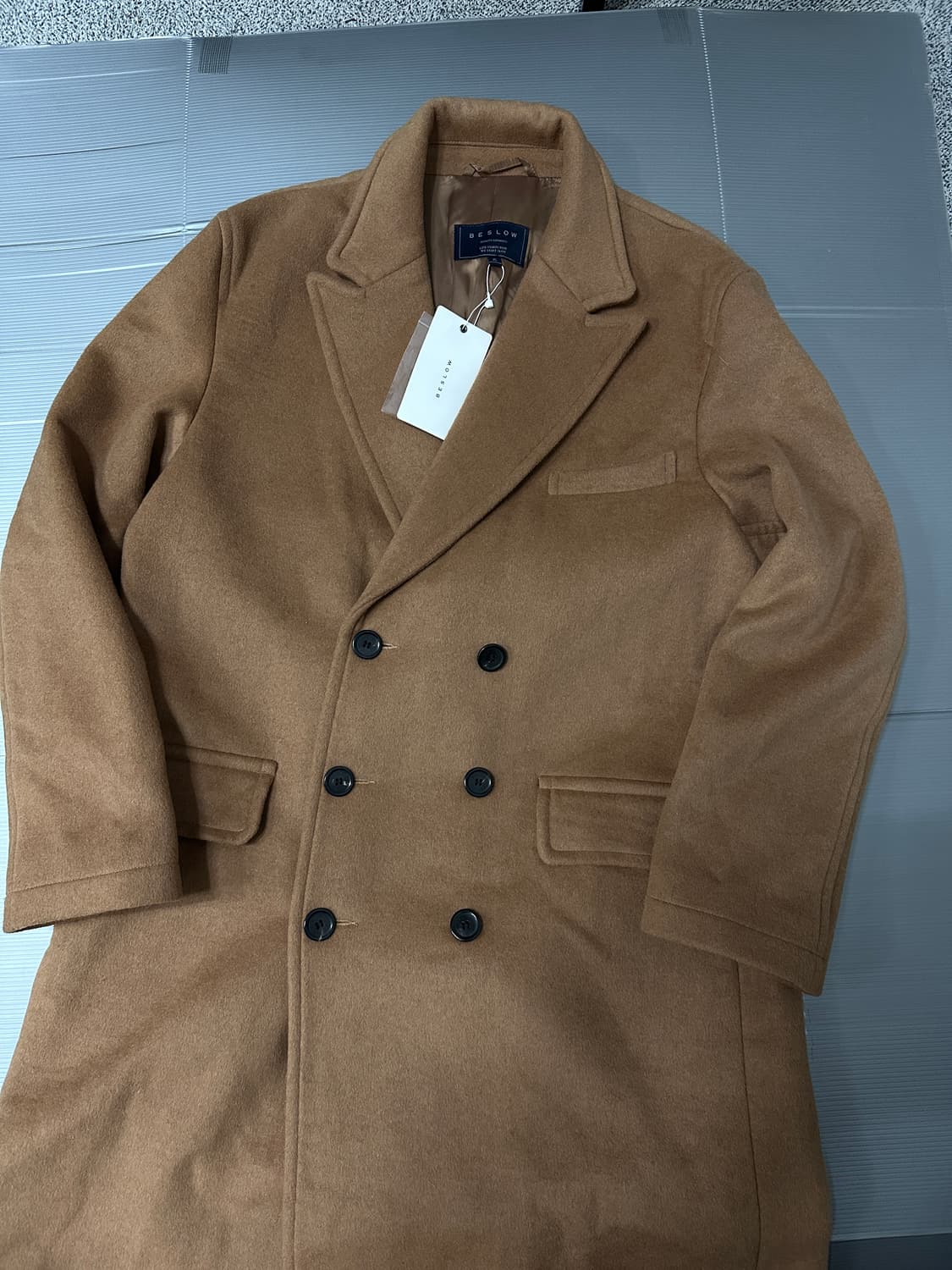 비슬로우 투 버튼 롱 코트 브라운 XL  상품이미지1