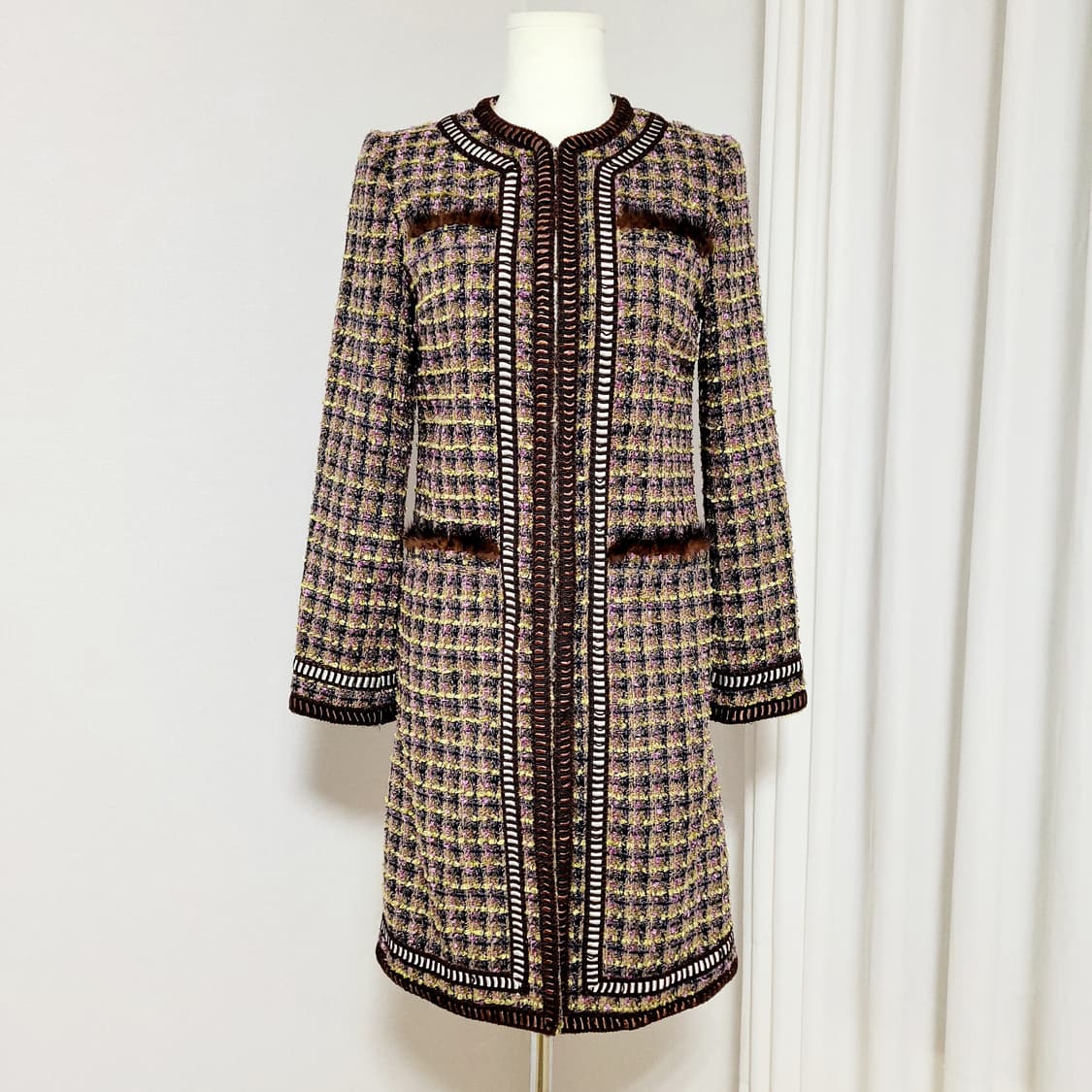 모스키노 트위드 코트 자켓 (55) 상태완벽 상품이미지1