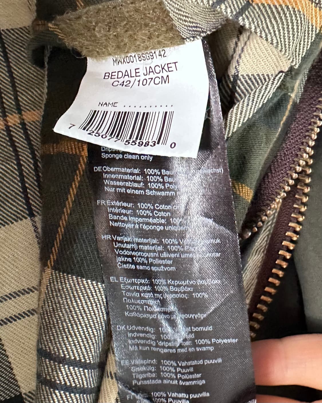 바버 비데일 왁스 자켓 (va.75) 상품이미지7