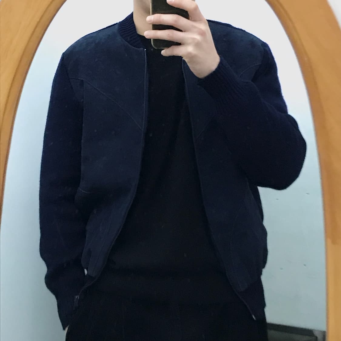 UK VTG 네이비 스웨이드 아크릴 집업 자켓 남성 102 여성 루즈핏  상품이미지6