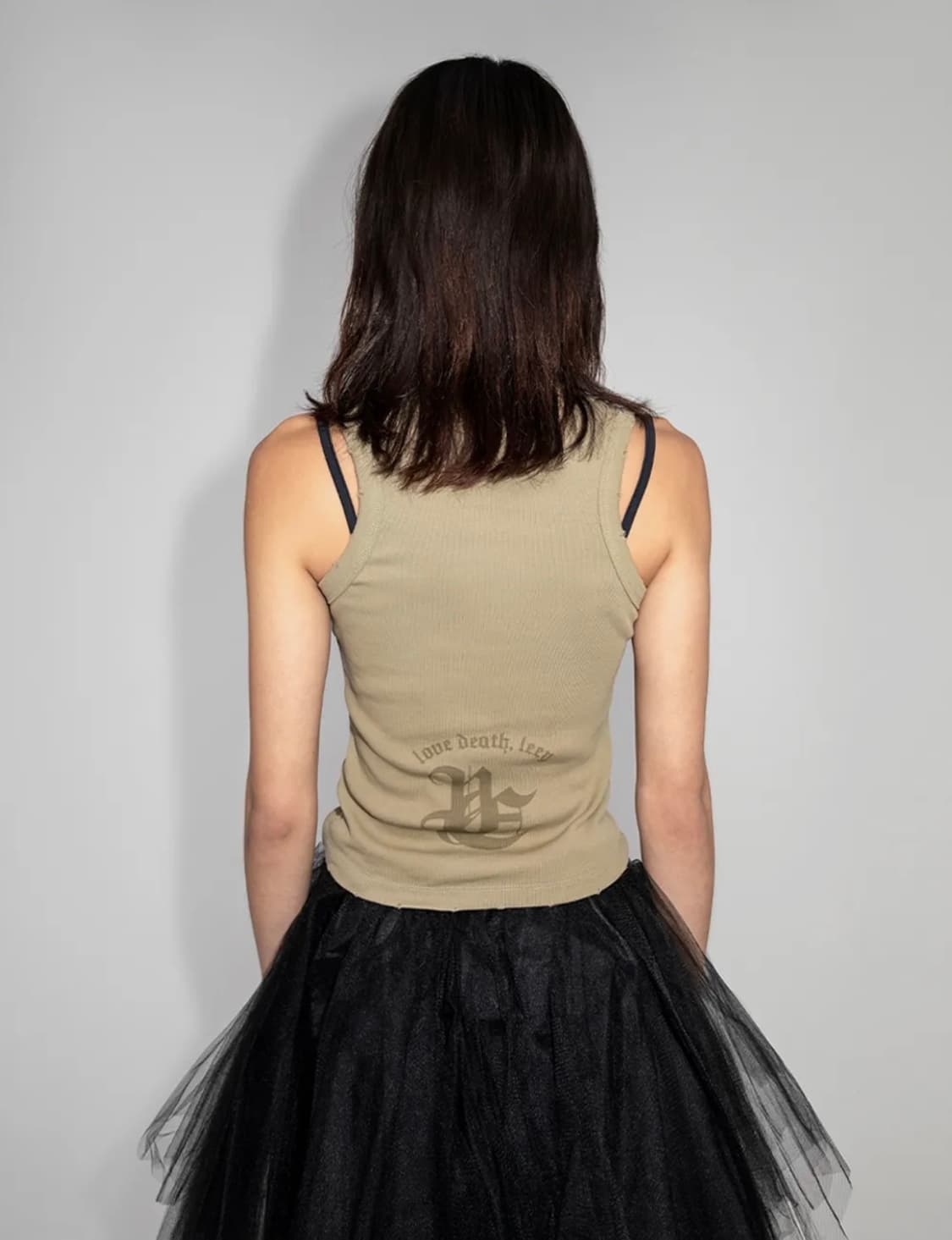 Yeel leey 빈티지 슬리브리스 탑 카키 상품이미지2