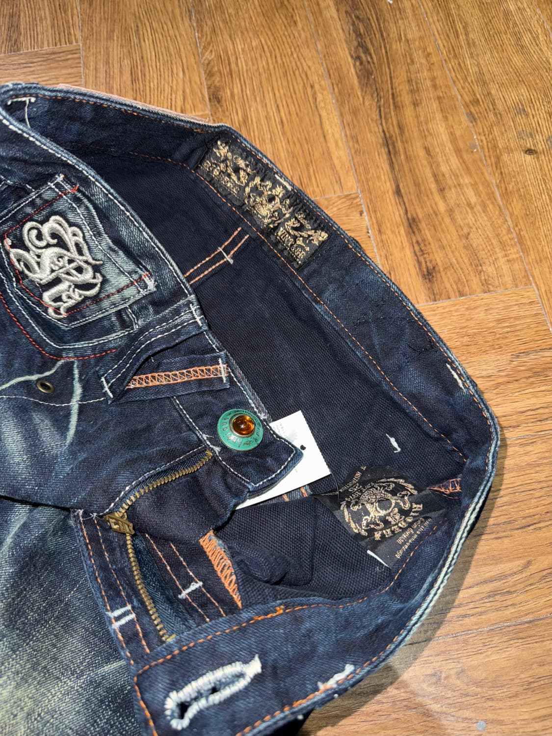 RIOBERA 리오베라 로우라이즈 자수 데님팬츠 상품이미지10