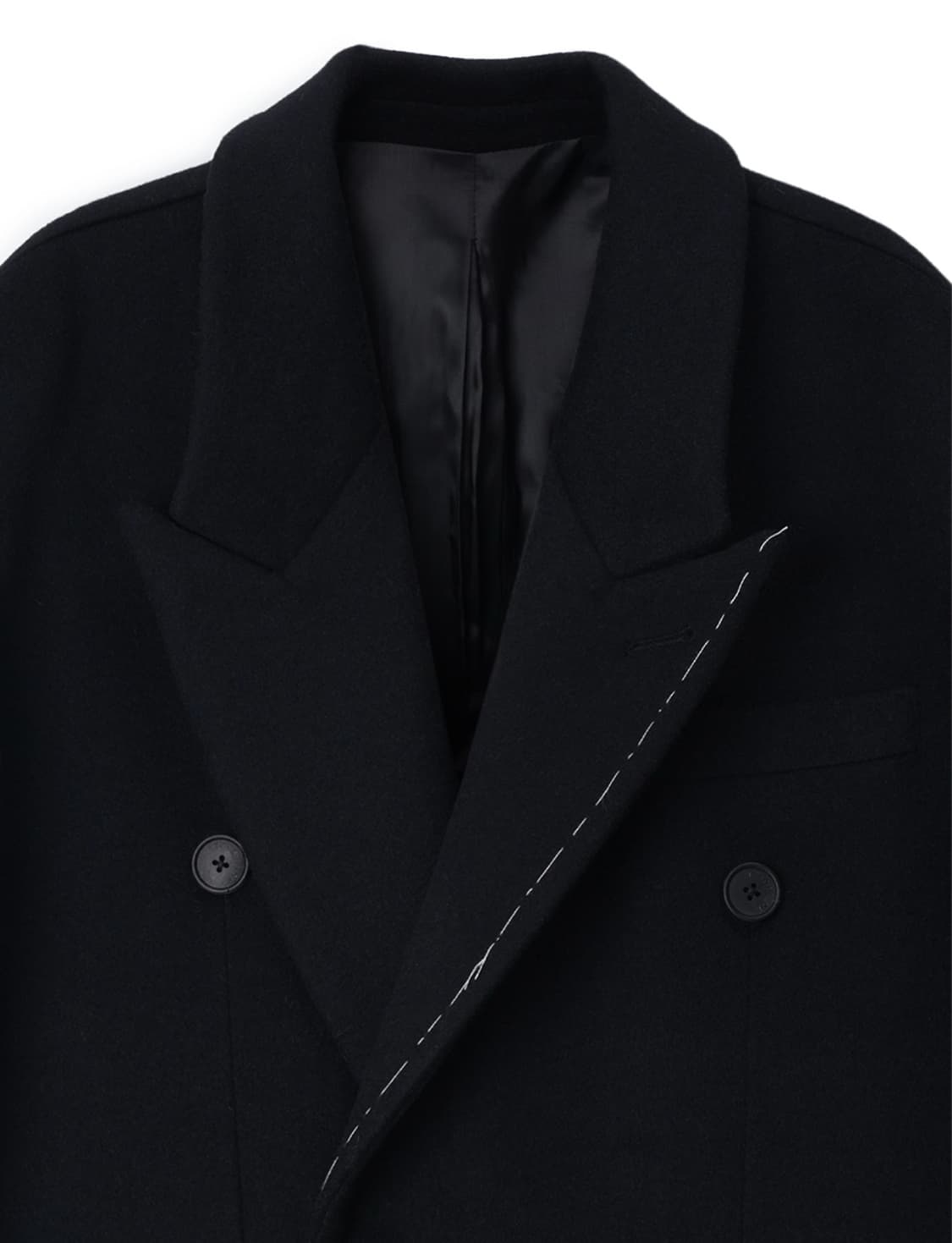 STU 에스티유 핸드 스티치 더블 코트 블랙 M 상품이미지4