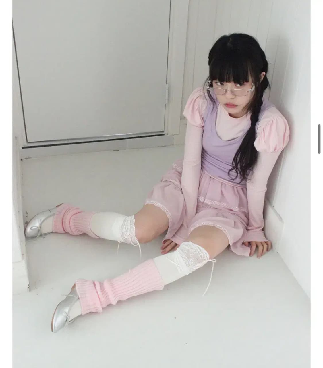 르몽드페페 퍼프 롱 슬리브 티셔츠 핑크 상품이미지1