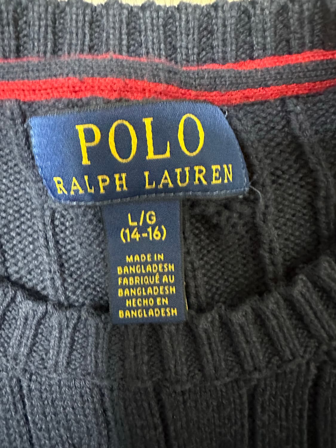 폴로 랄프로렌 라운드넥 꽈배기니트 상품이미지2