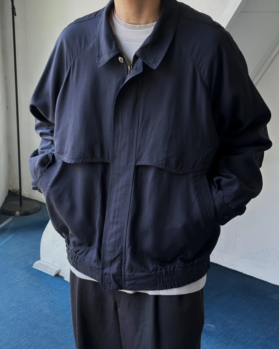  'Silk 100%' loose design wide blouson 상품이미지10